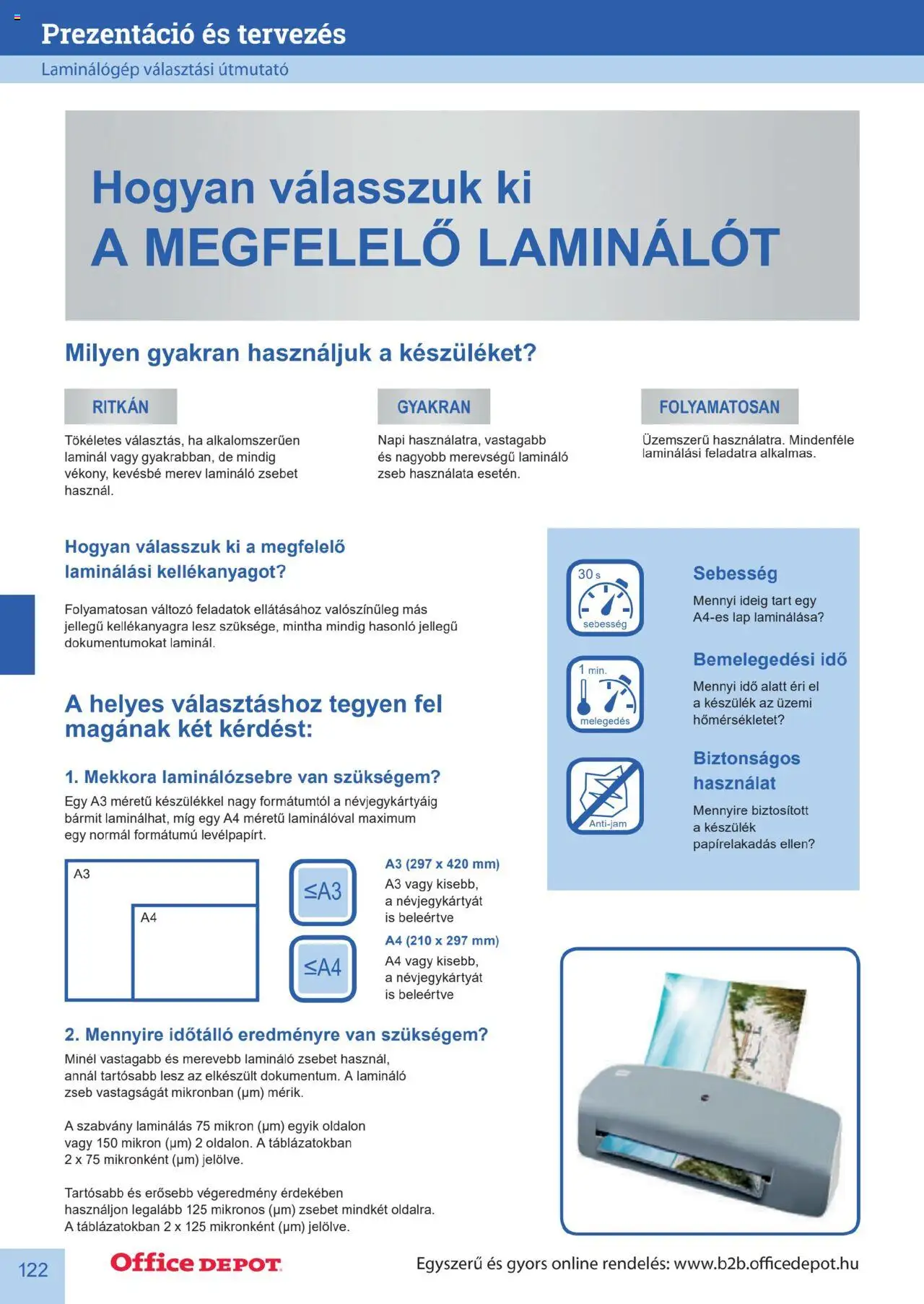 Office Depot akciós ujság - amely érvényes a következő dátumtól: 10.04.2025 | Oldal: 122 | Termékek: Lamináló