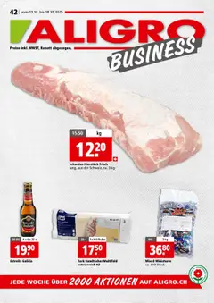 Aligro Businesskunden Schlieren, Gossau SG, Frauenfeld, Rapperswil-Jona, Sargans, Bern, Brüttisellen, Pratteln, Emmen, Spreitenbach ab 13.10.2025 gültig