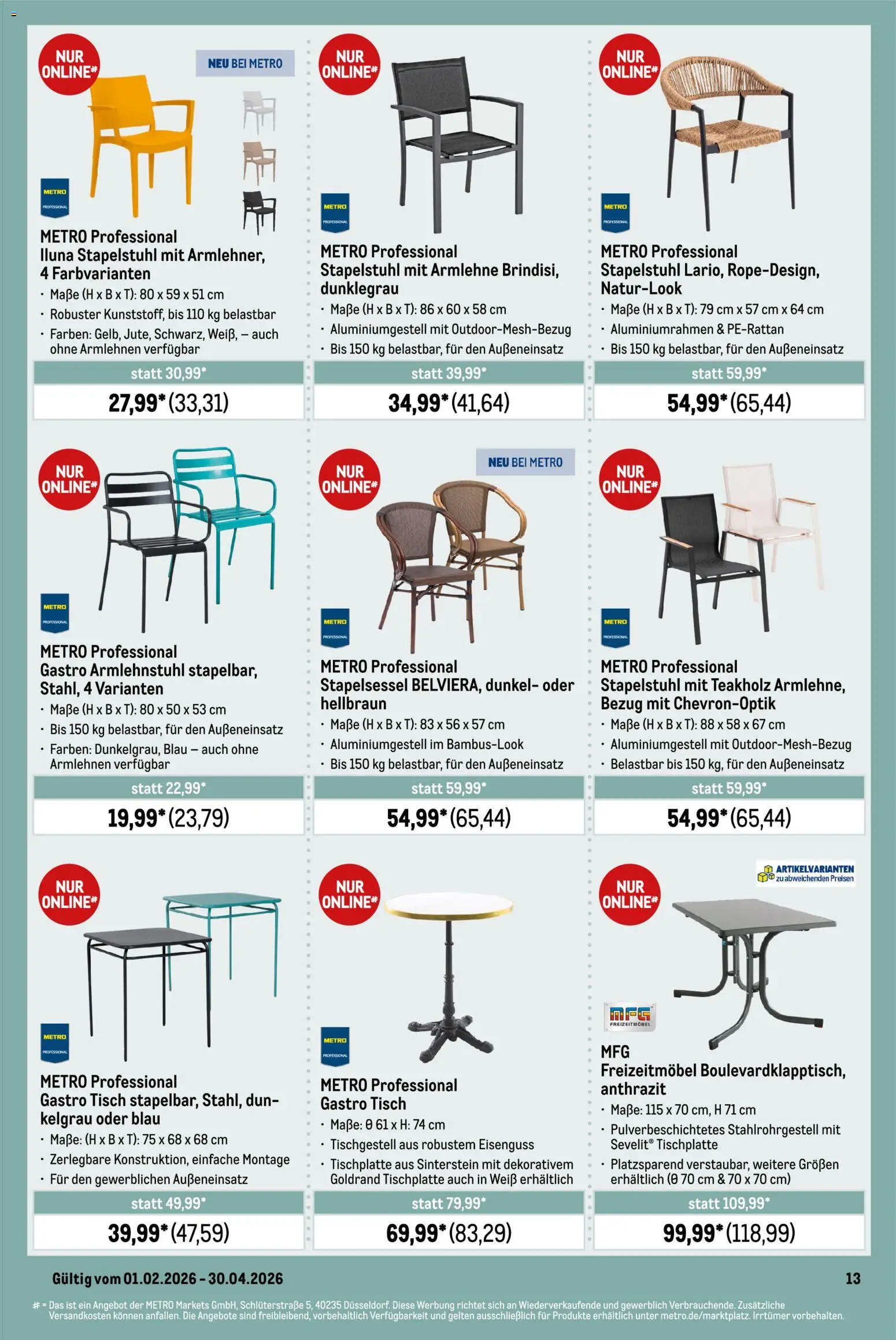 Metro Outdoor für Profis – gültig ab 01.02.2026 | Seite: 13 | Produkte: Tisch