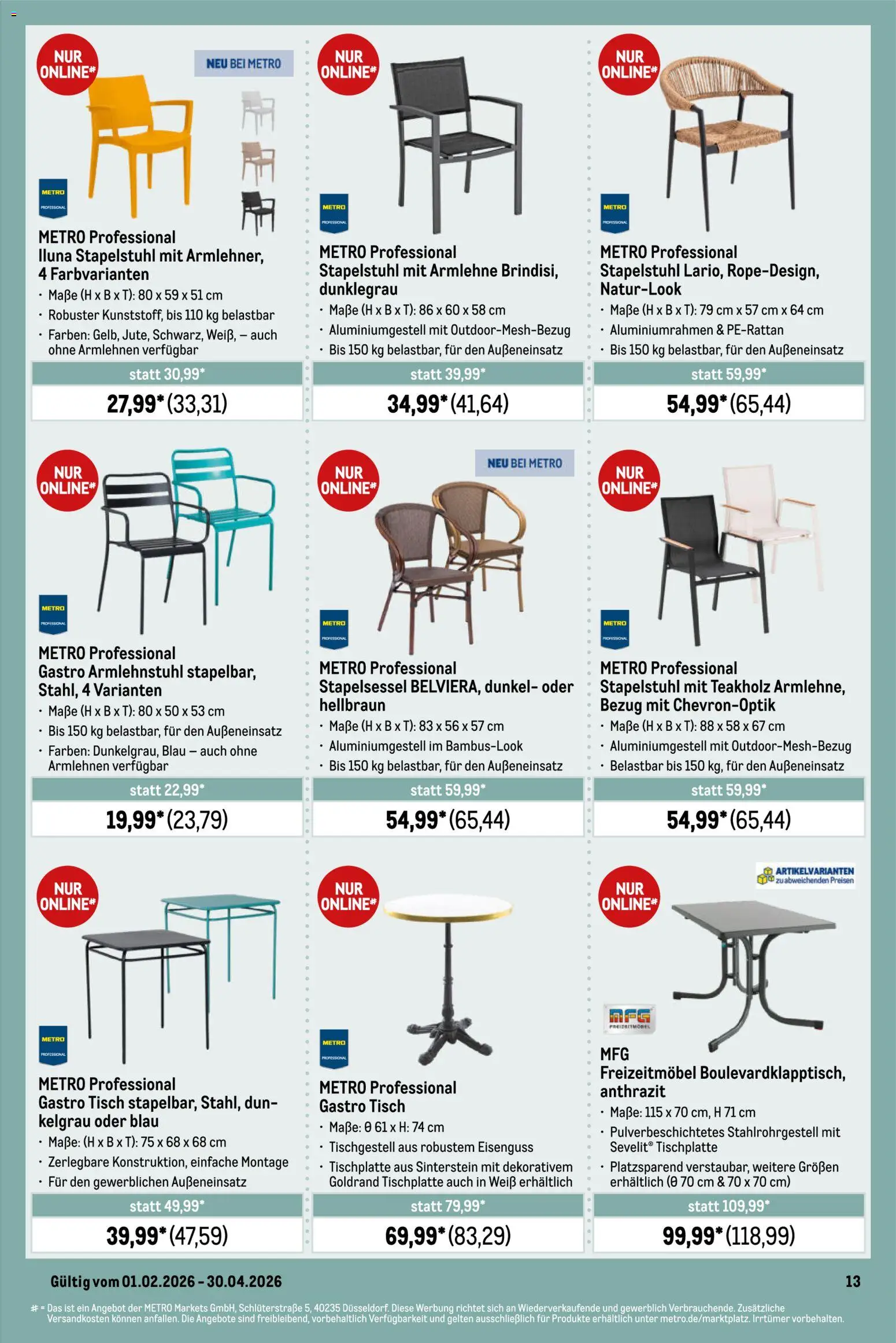 Metro Outdoor für Profis – gültig ab 01.02.2026 | Seite: 13 | Produkte: Tisch