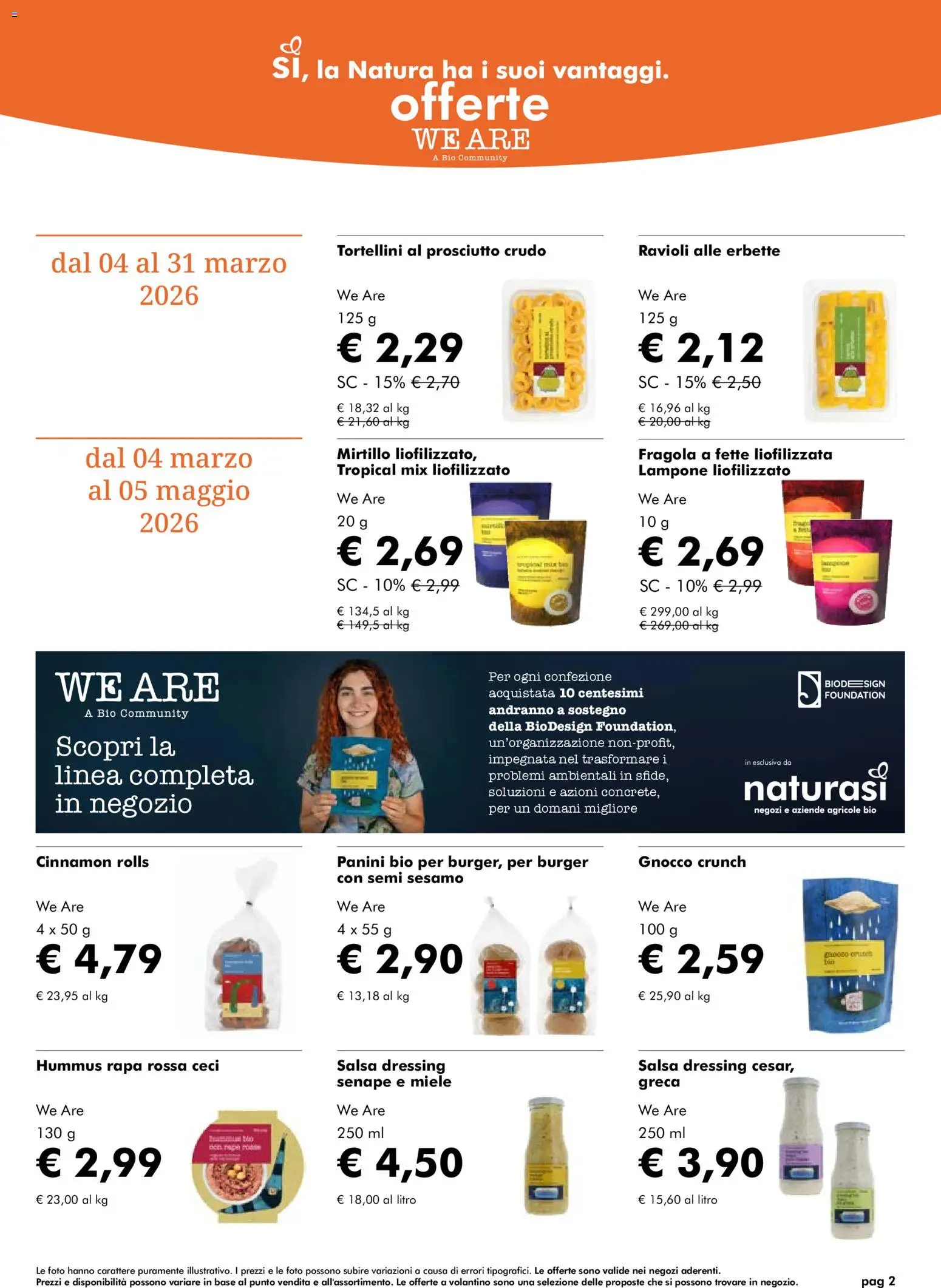 Volantino Natura Sì del 04.03.2026 | Pagina: 2 | Prodotti: Prosciutto Crudo, Salsa, Prosciutto, Ravioli