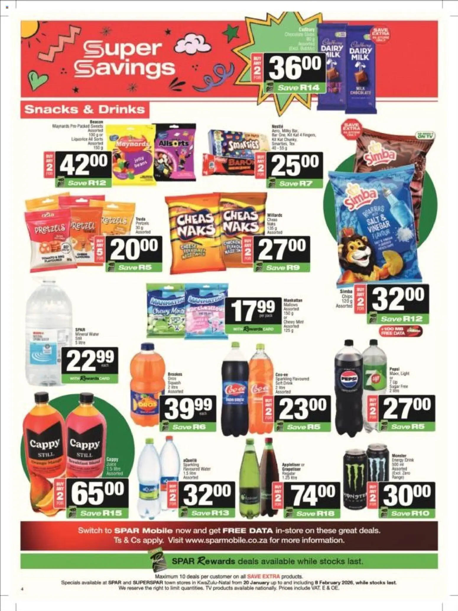 New Superspar catalogue – valid from 20.01.2026 | Page: 14 | Products: Vinegar, Snacks, Water, Sugar