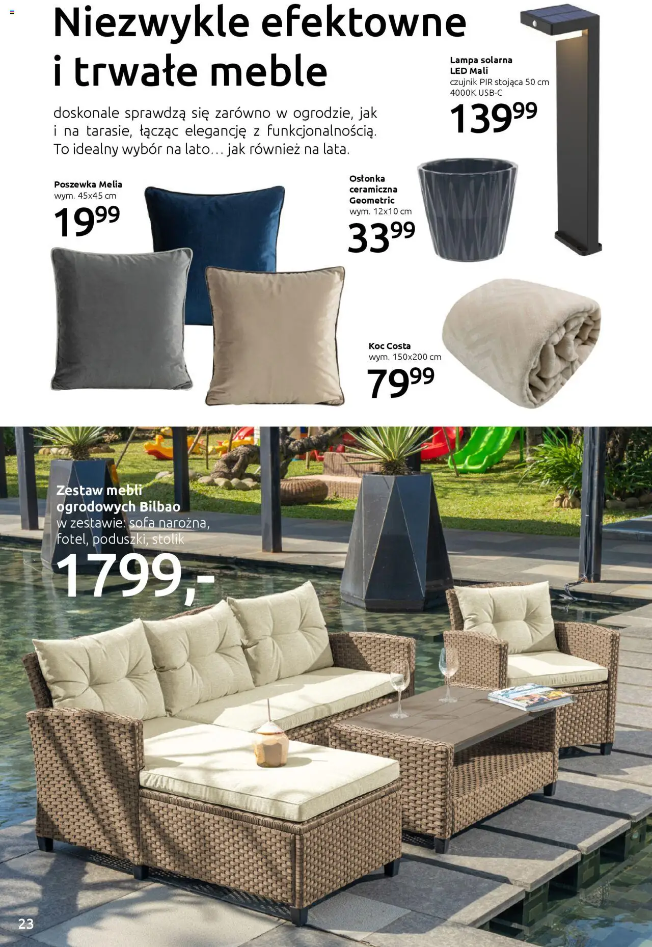 Black Red White promocje - Twój ogród taki, jak lubisz od 18.03.2025 | Strona: 23 | Produkty: Lampa solarna, Koc, Sofa, Lampa
