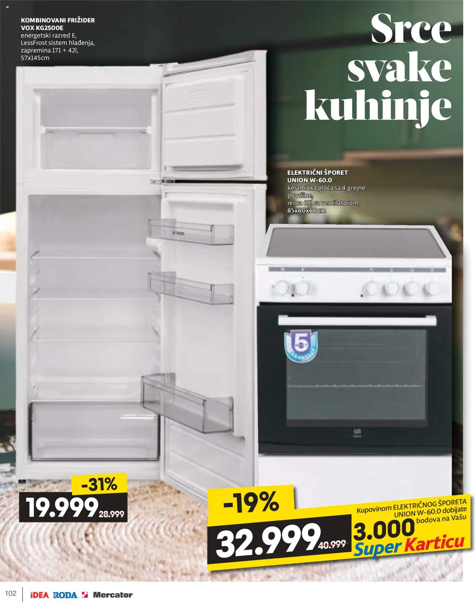 Idea katalog - važi od 09.04.2026 | Strana: 102 | Proizvode: Frižider, Rerna, Šporet