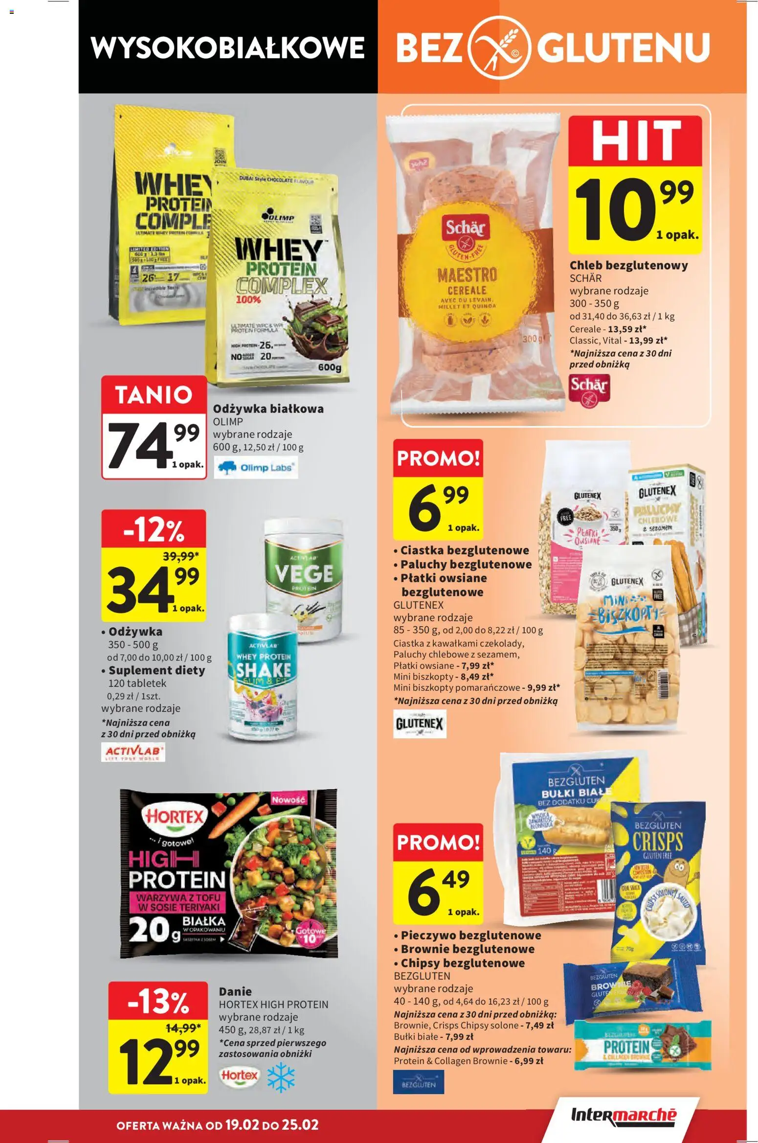 Intermarche Gazetka od 19.02.2026 | Strona: 23 | Produkty: Ciastka bezglutenowe, Quinoa, Tofu, Chleb bezglutenowy