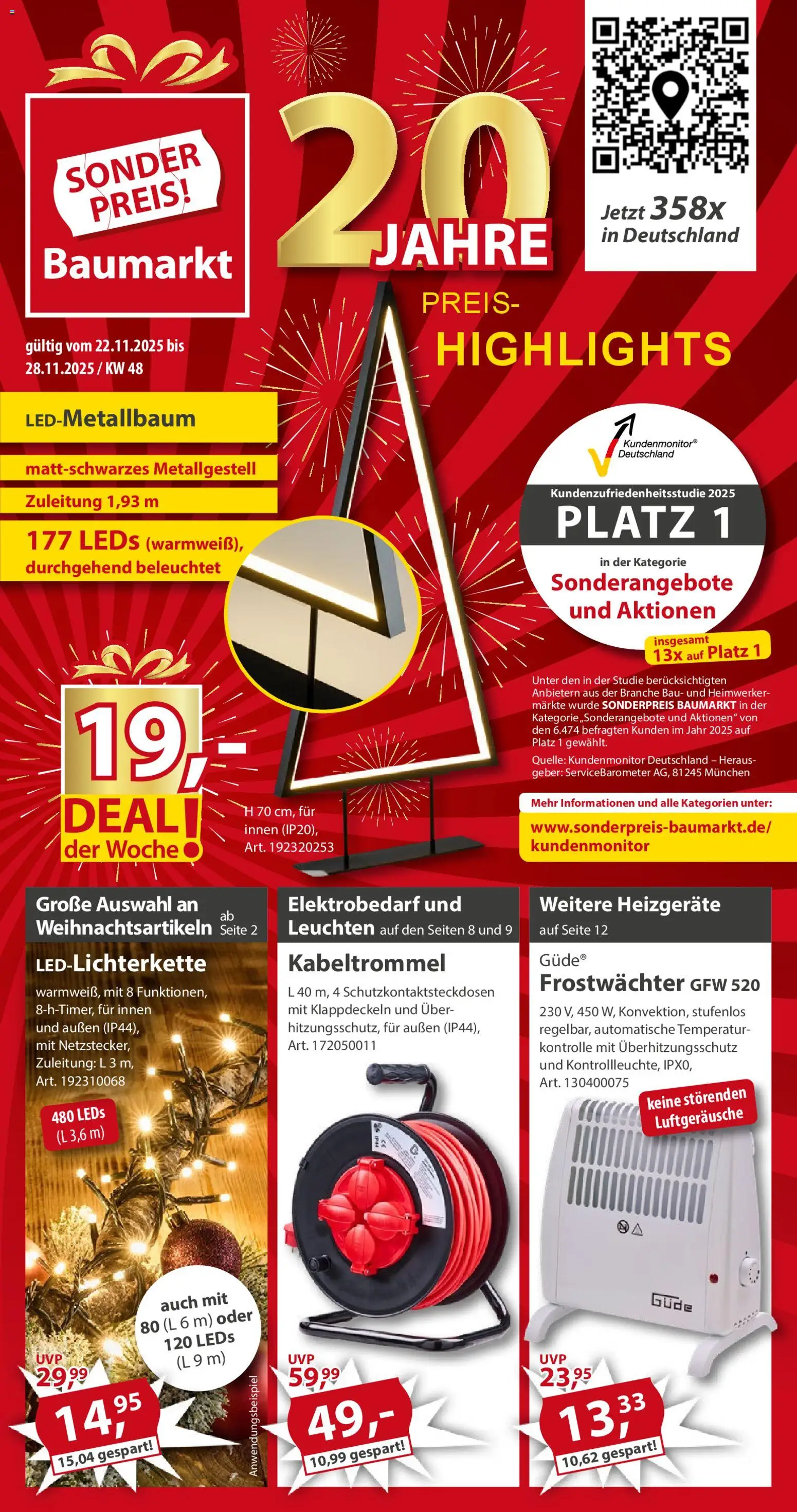 Sonderpreis Baumarkt Prospekt 	 – gültig ab 22.11.2025 | Seite: 1
