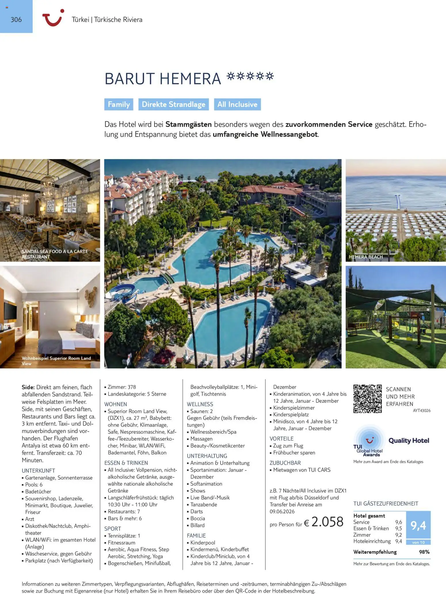 Aida  Südeuropa & Nordafrika 2026/27 – gültig ab 01.01.2026 | Seite: 306 | Produkte: Babybett, Uhr