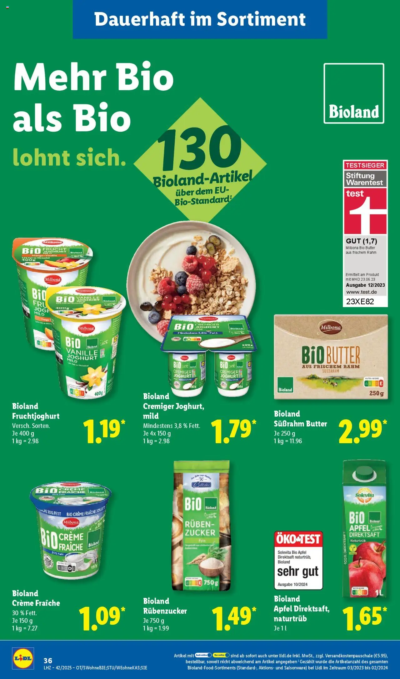 Lidl Prospekt Grimma – gültig ab 13.10.2025 | Seite: 58 | Produkte: Butter, Joghurt, Fruchtjoghurt, Mango
