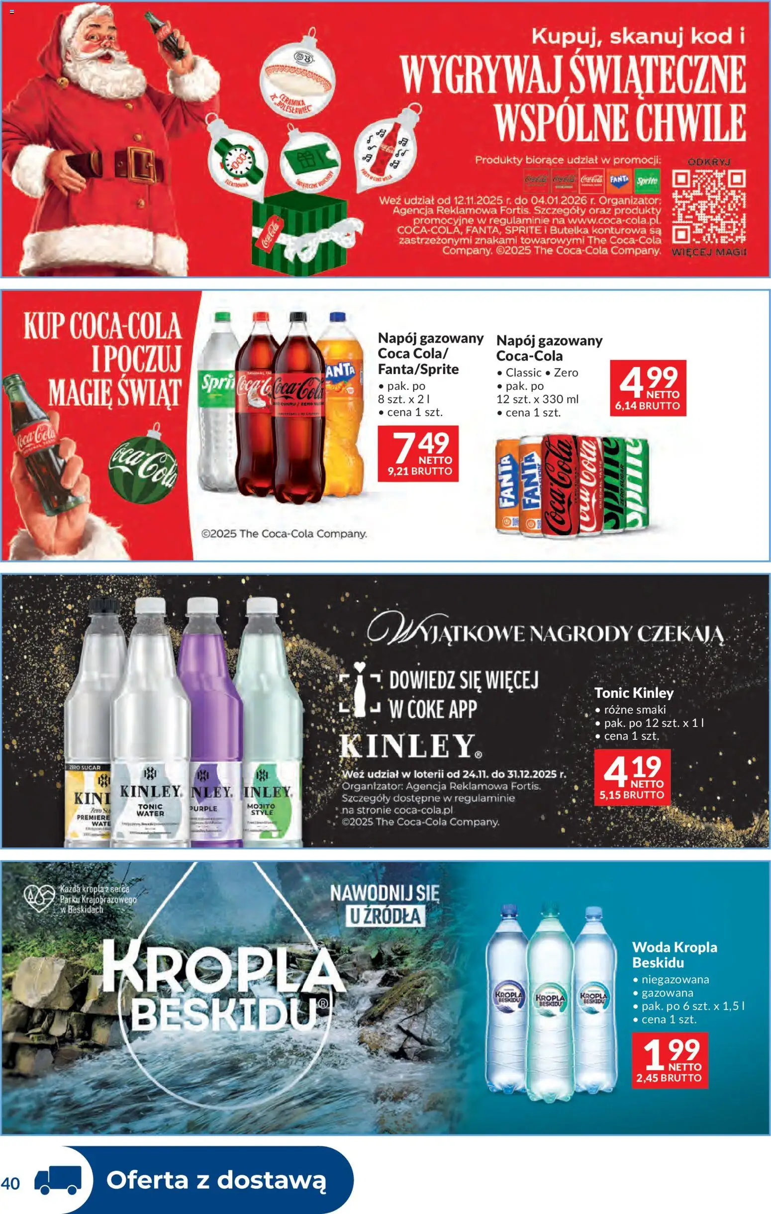 Makro Gazetka - Dystrybucja do sklepów od 27.12.2025 | Strona: 40 | Produkty: Sprite, Coca cola, Woda