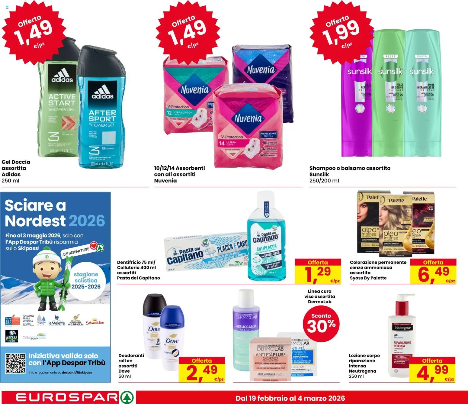 Volantino Eurospar del 19.02.2026 | Pagina: 20 | Prodotti: Crema, Dentifricio, Collutorio, Pasta