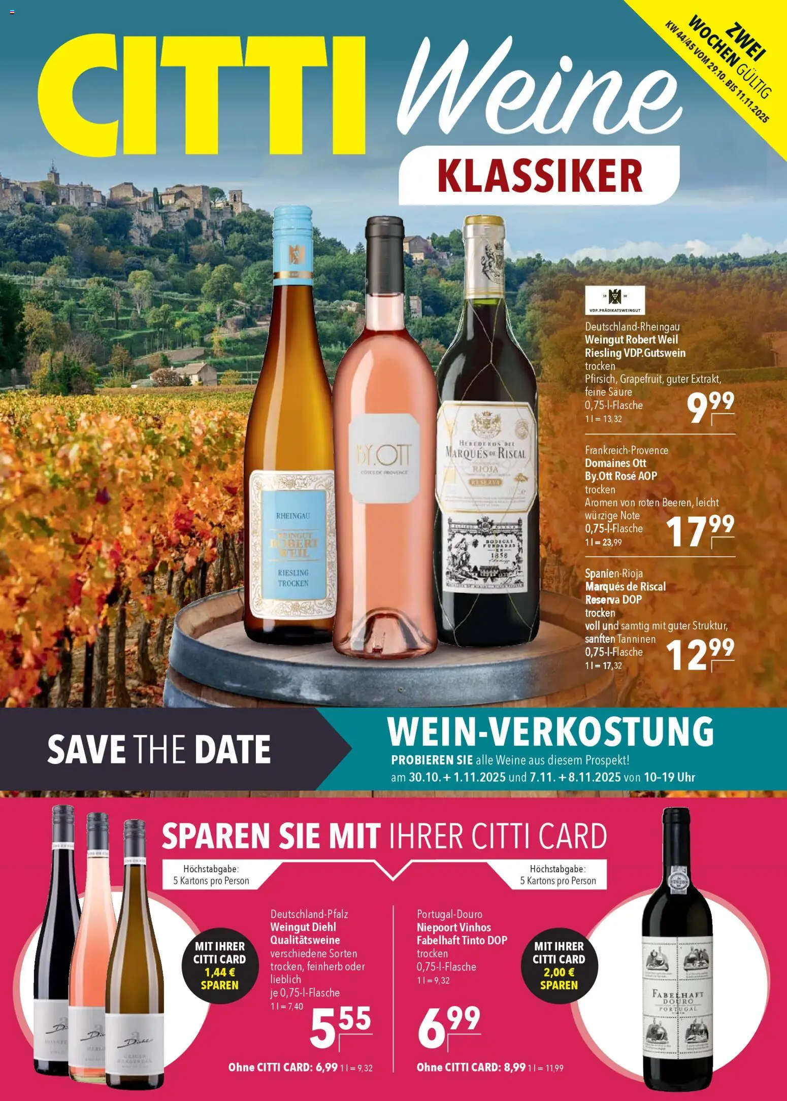 CITTI Markt  Weine Klassiker – gültig ab 29.10.2025 | Seite: 1 | Produkte: Uhr