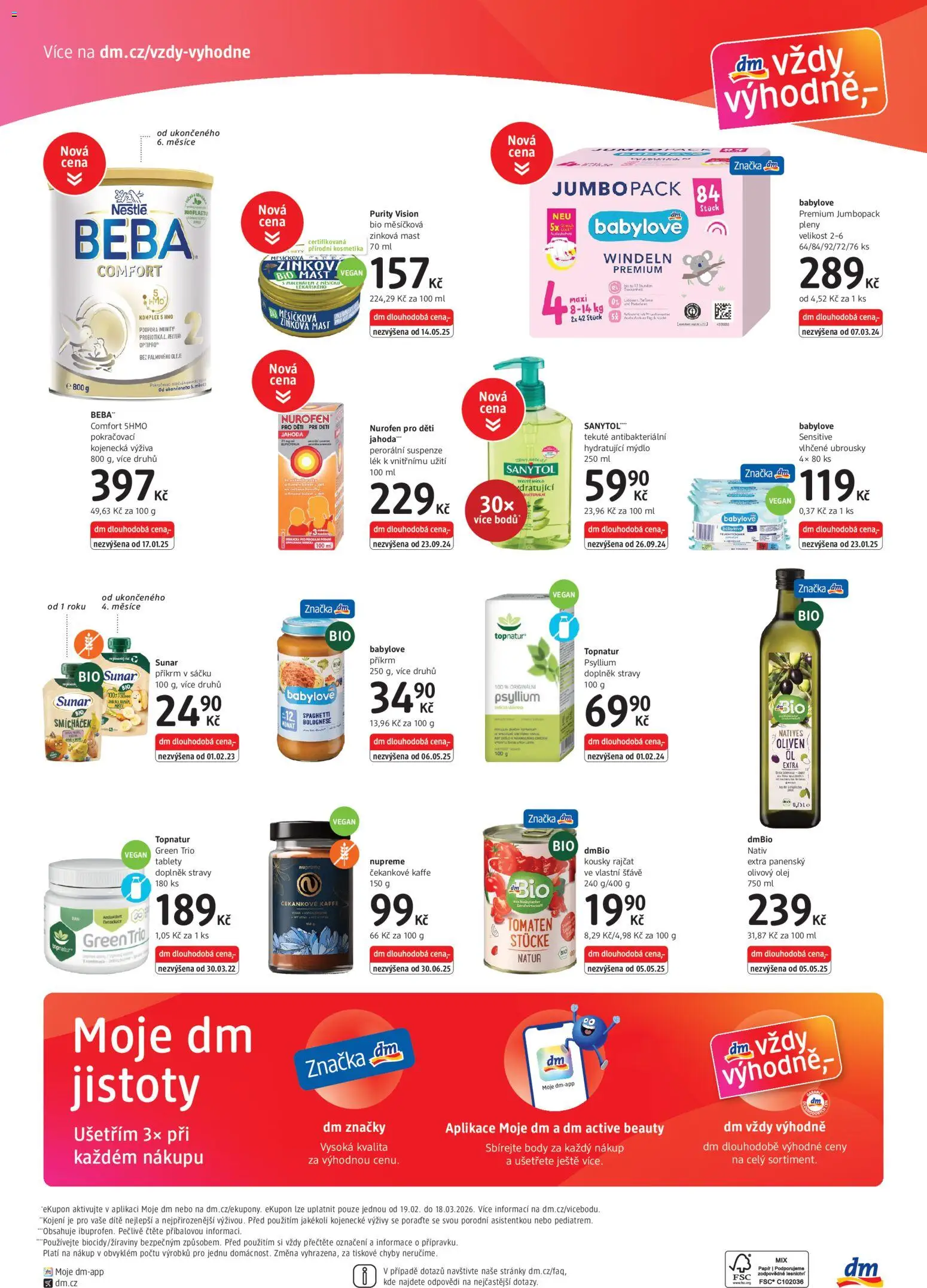dm drogerie leták - Express od 19.02.2026 | Strana: 4 | Produkty: Oleje, Probiotika, Ubrousky, Pleny