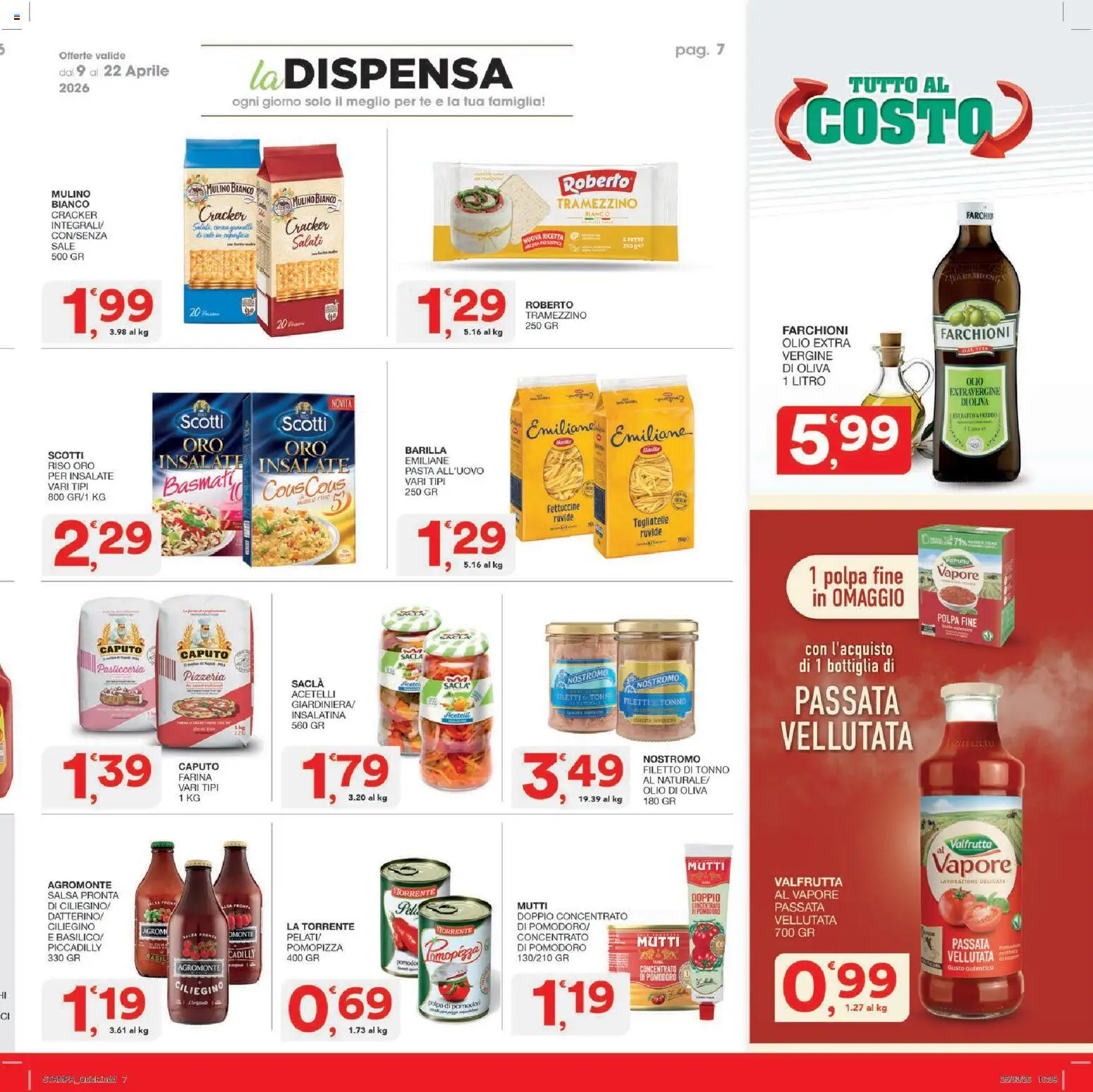 Volantino SISA del 09.04.2026 | Pagina: 7 | Prodotti: Tagliatelle, Farina, Cous cous, Tonno