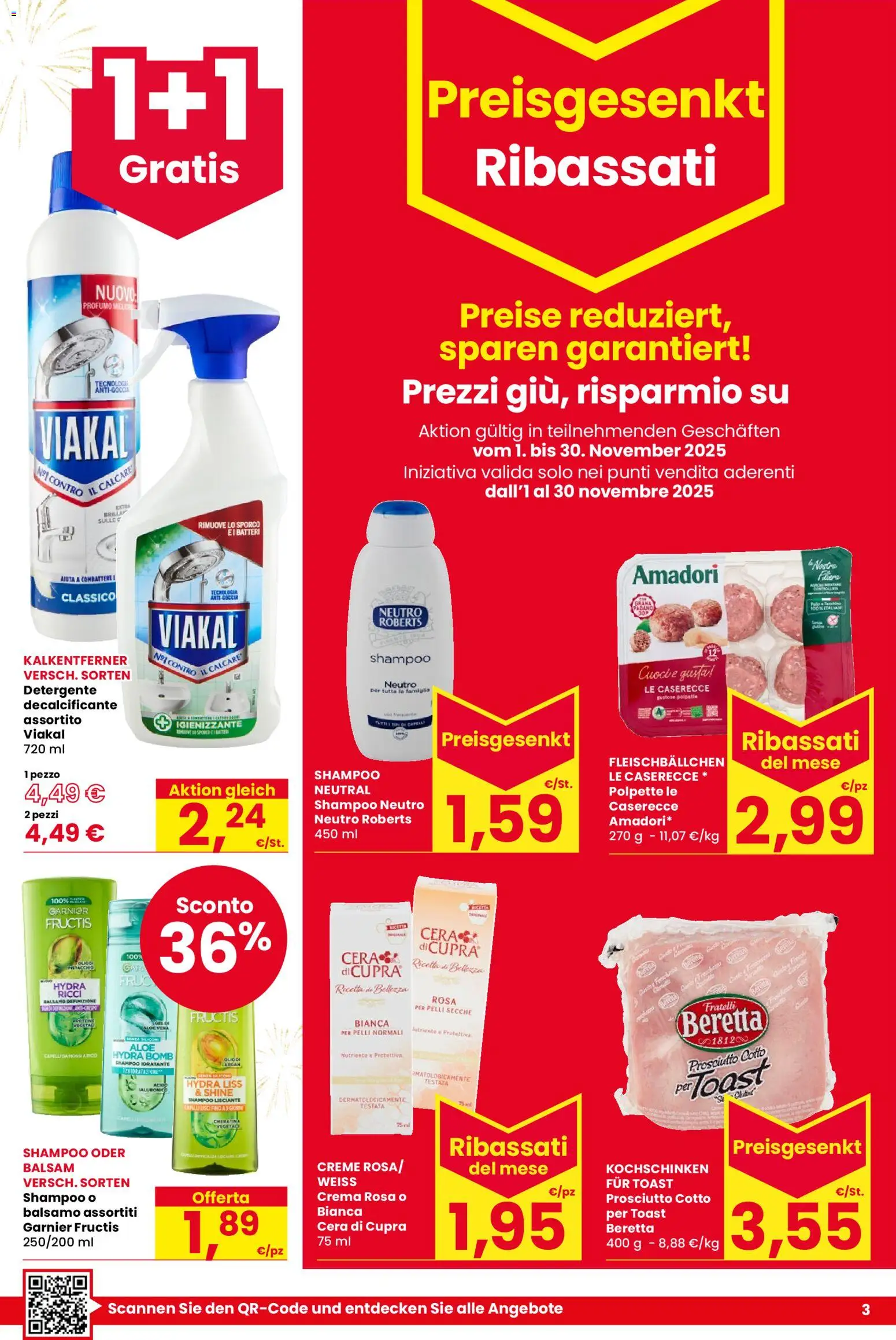 Volantino Despar del 30.10.2025 | Pagina: 3 | Prodotti: Crema, Tacchino, Polpette, Profumo