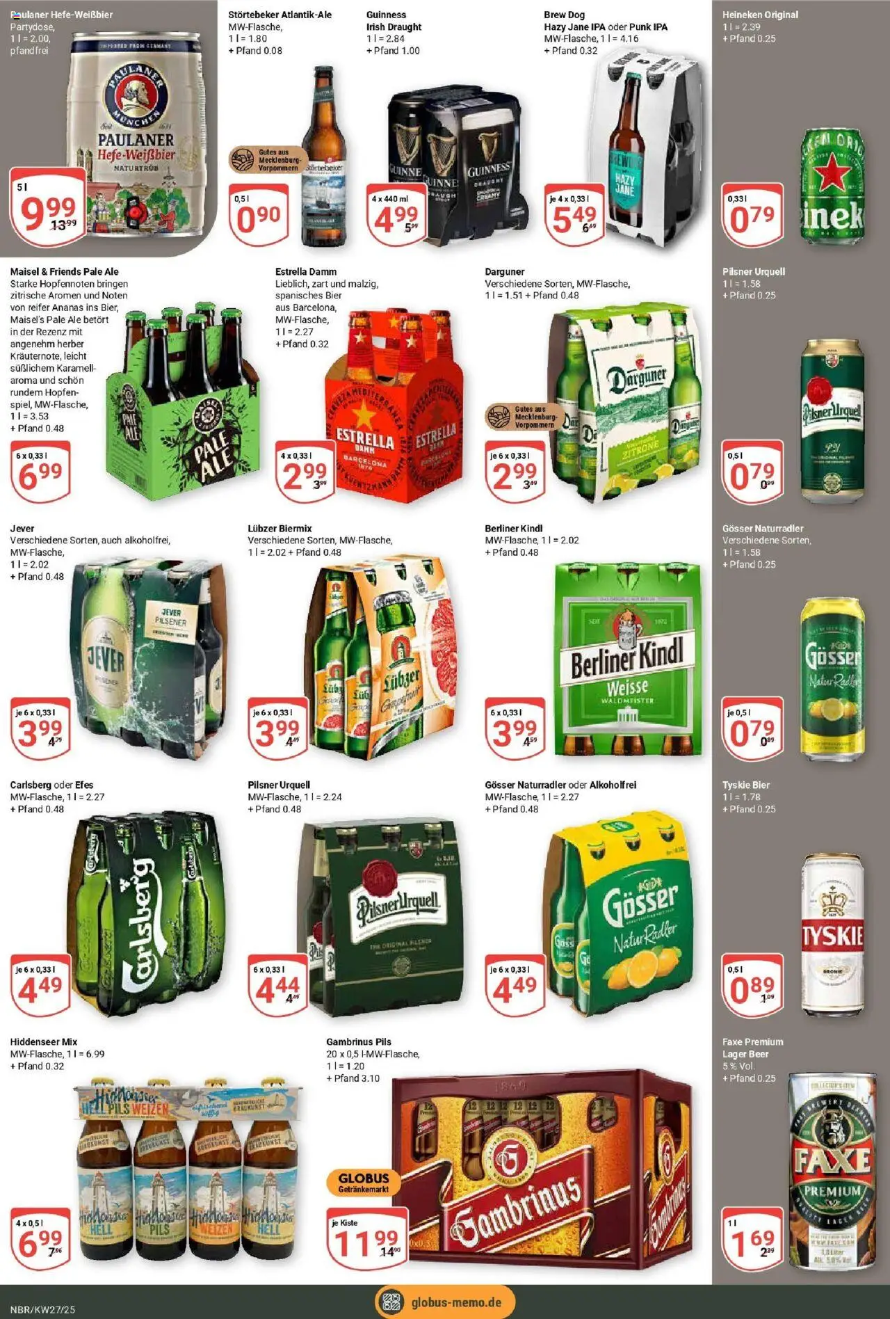 Globus prospekt Neubrandenburg	 - gültig ab dem 29.06.2025 | Seite: 22 | Produkte: Bier, Heineken, Jever, Lubzer