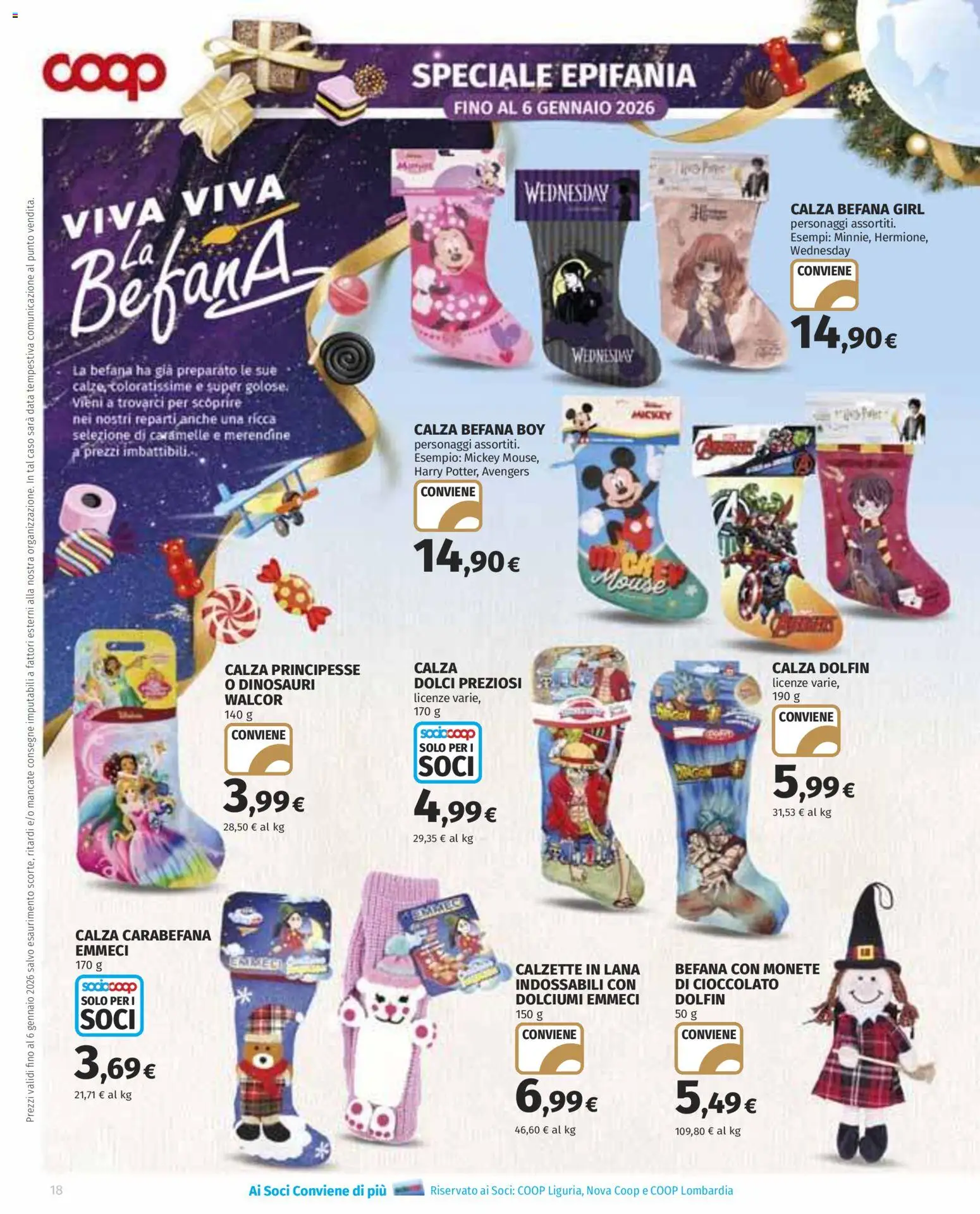 Volantino COOP del 22.12.2025 | Pagina: 18 | Prodotti: Cioccolato, Caramelle, Data, Mouse