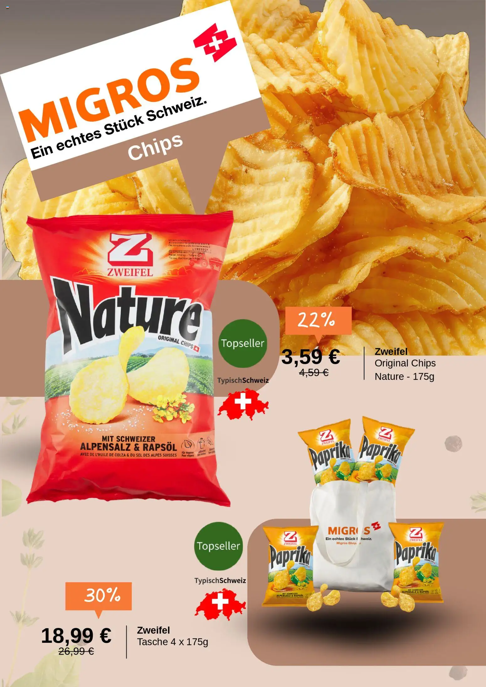 Migros Prospekt 	 – gültig ab 28.04.2026 | Seite: 5 | Produkte: Tasche, Rapsöl, Paprika, Chips