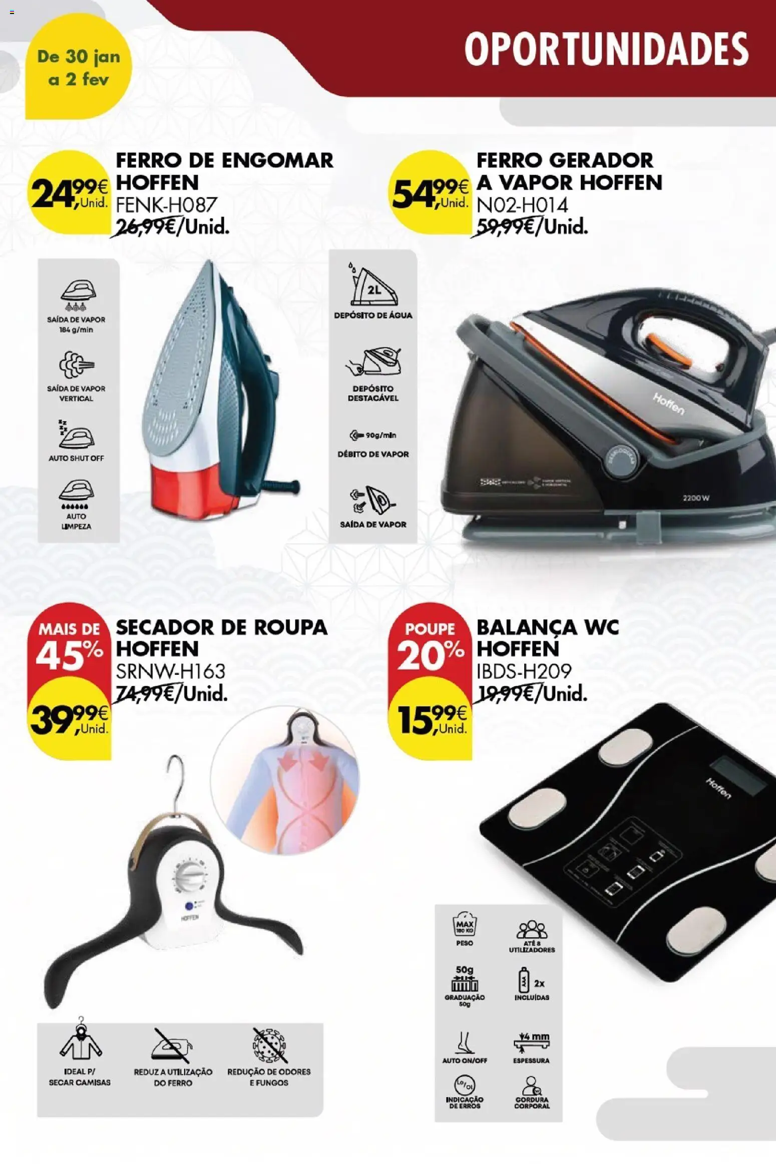 Pingo Doce Poupe este Fim de Semana │ válido de 30.01.2026 | Página: 25 | Produtos: Agua, Camisas, Secador, Ferro