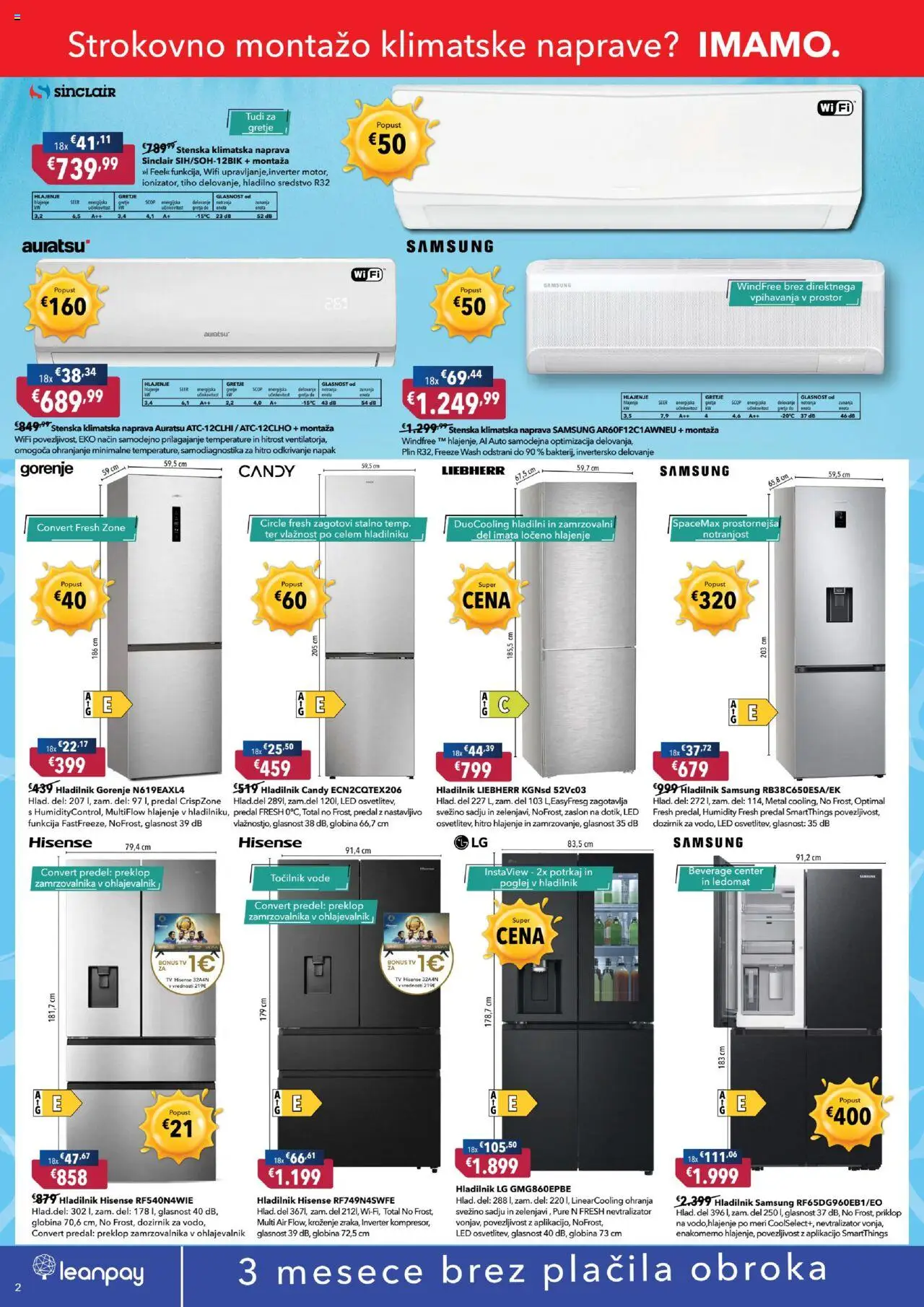Harvey Norman katalog │ velja od 10.07.2025 | Stran: 2 | Izdelki: Tv, Klimatska naprava, Hladilnik, Ledomat