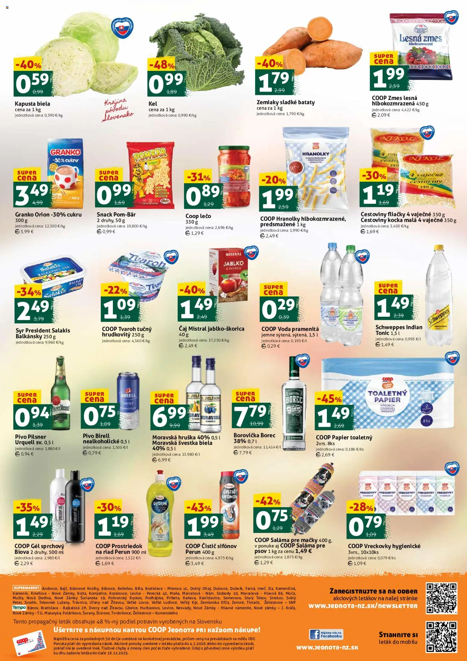 Nové COOP Jednota akcie – leták je platný od 02.01.2026 | Strana: 2 | Produkty: Birell, Čaj, Cestoviny, Granko