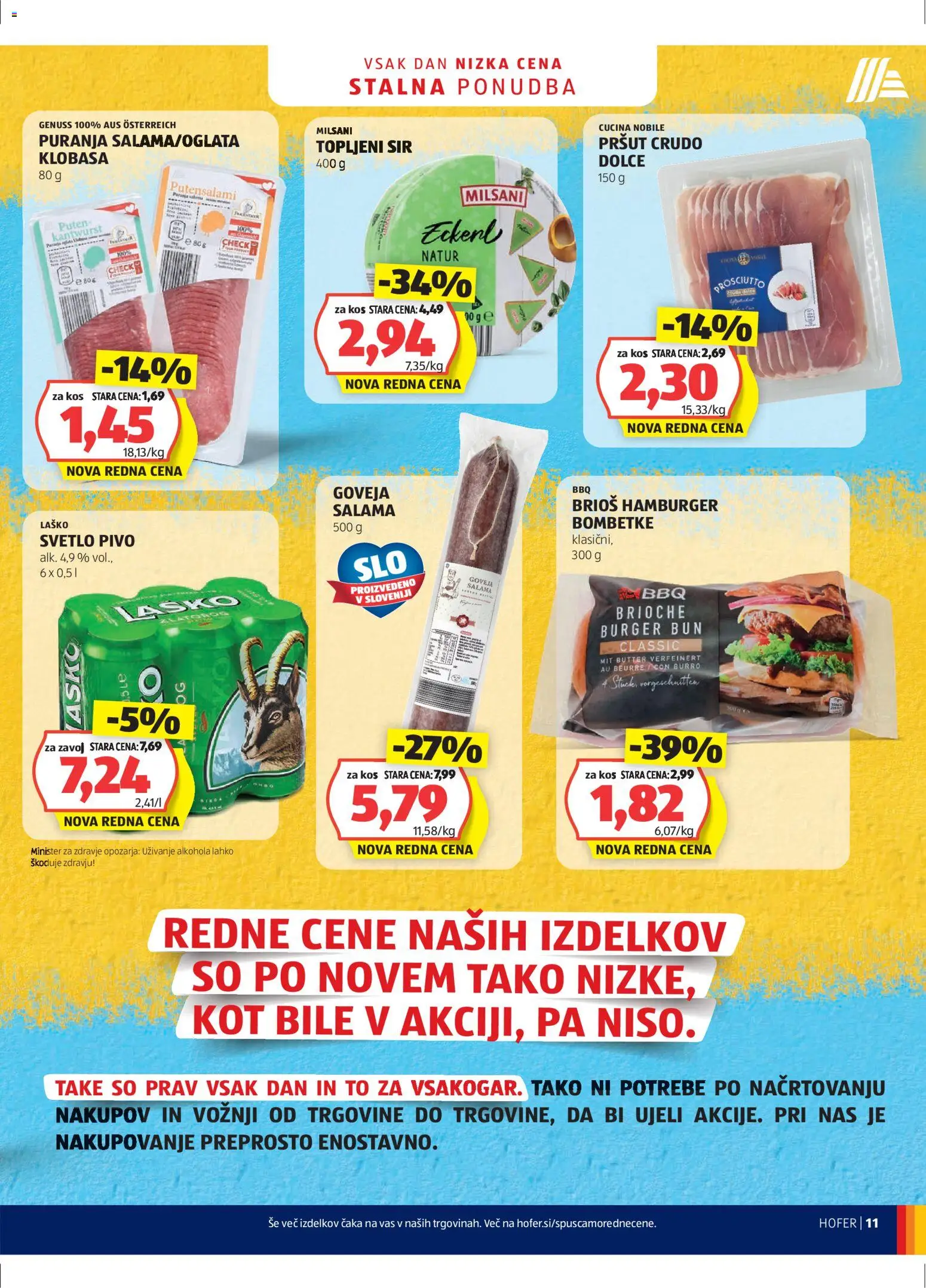 Hofer SI katalog | vrijedi od 30.12.2025 | Stranica: 11 | Proizvodi: Sir, Pršut, Laško, Hamburger