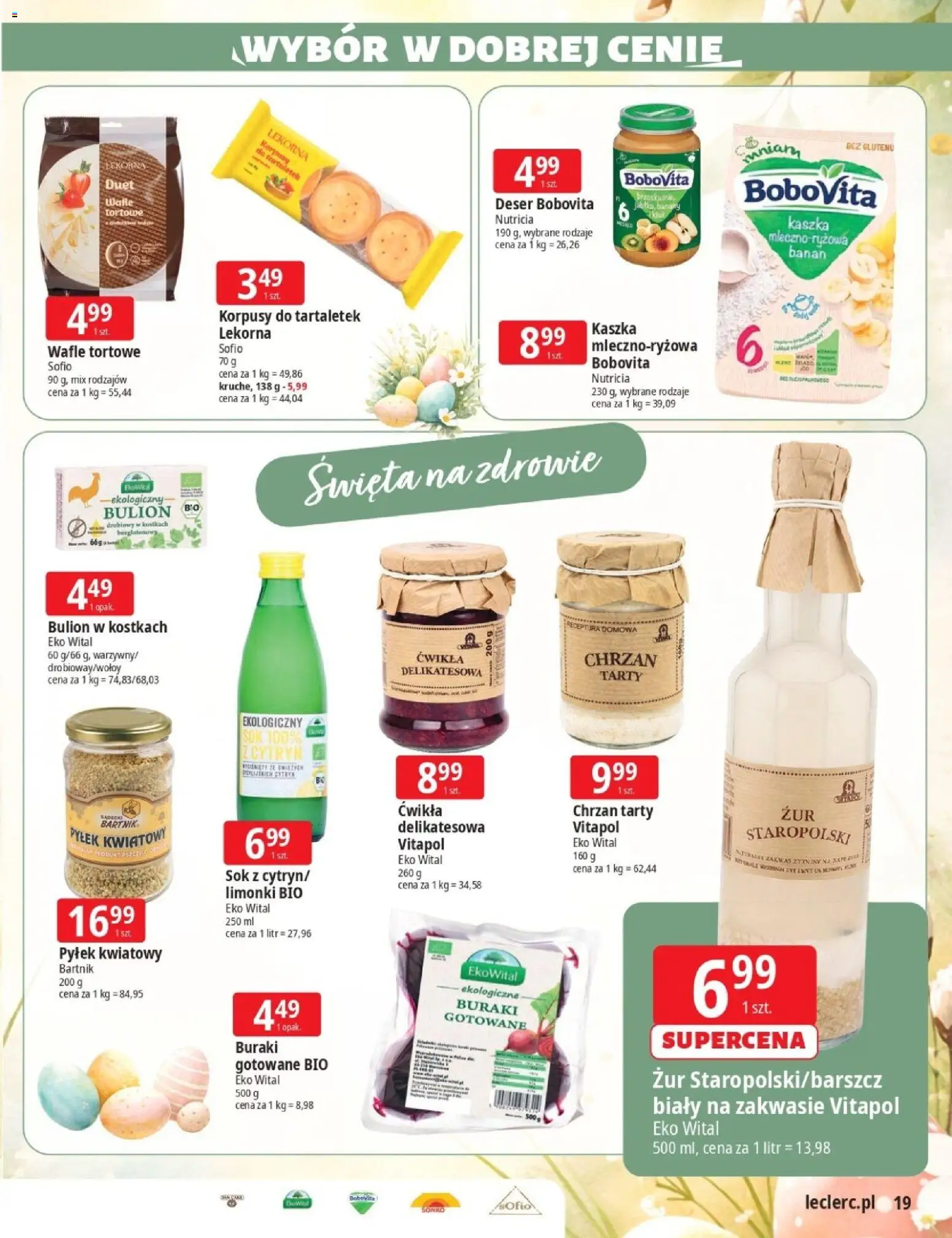 E.Leclerc gazetka - Wielkanoc od 17.03.2026 | Strona: 19 | Produkty: Wafle, Zakwas, Wafle tortowe, Banan