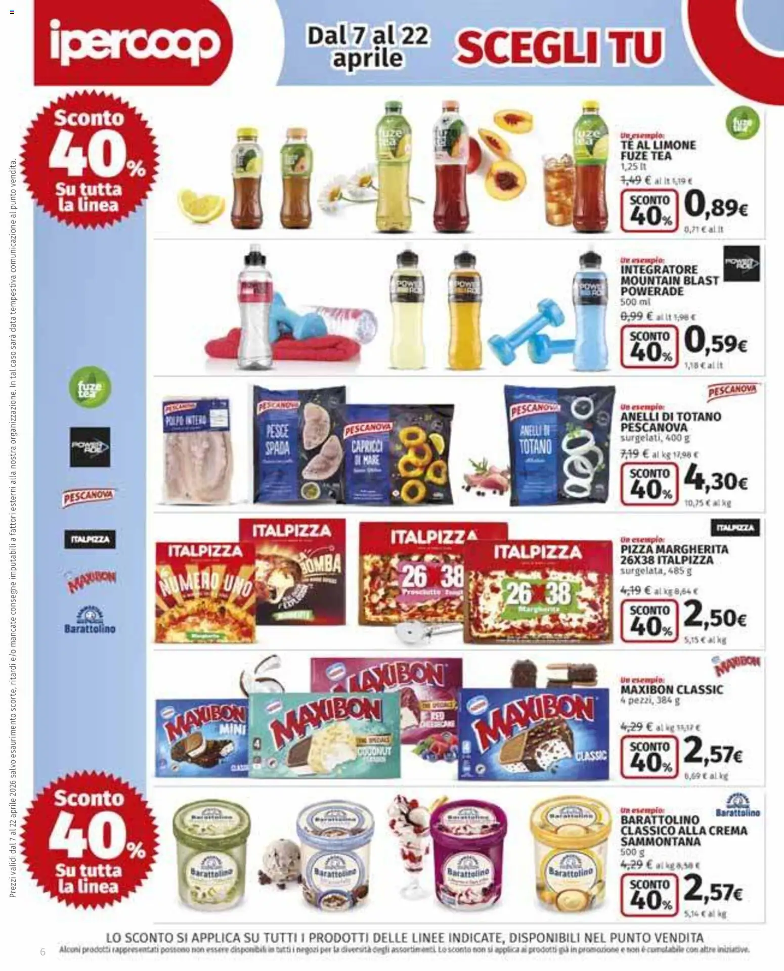 Volantino Ipercoop del 07.04.2026 | Pagina: 6 | Prodotti: Pesce, Limone, Prosciutto, Pesce spada