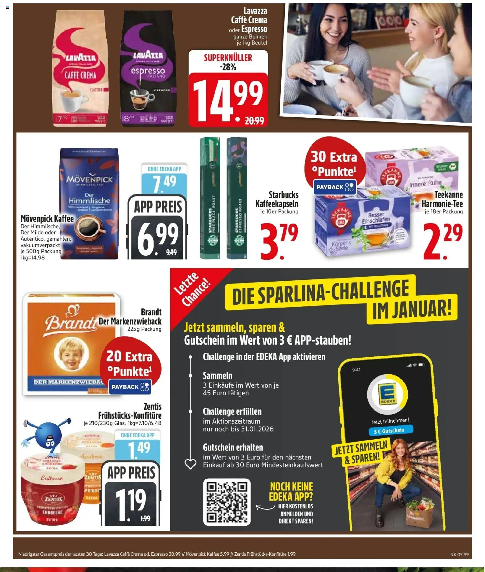 Edeka prospekt Altomünster	 (ab 26.01.2026) » Angebote Online | Seite: 11 | Produkte: Lavazza, Starbucks, Movenpick kaffee, Teekanne