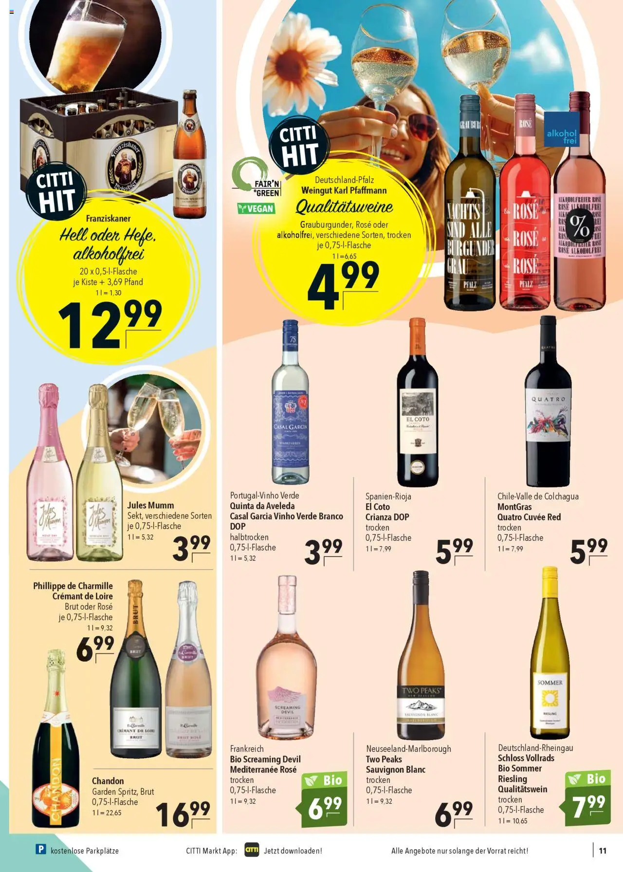 CITTI Markt Prospekt 	 - gültig ab dem 06.08.2025 | Seite: 11 | Produkte: Franziskaner, Jules mumm