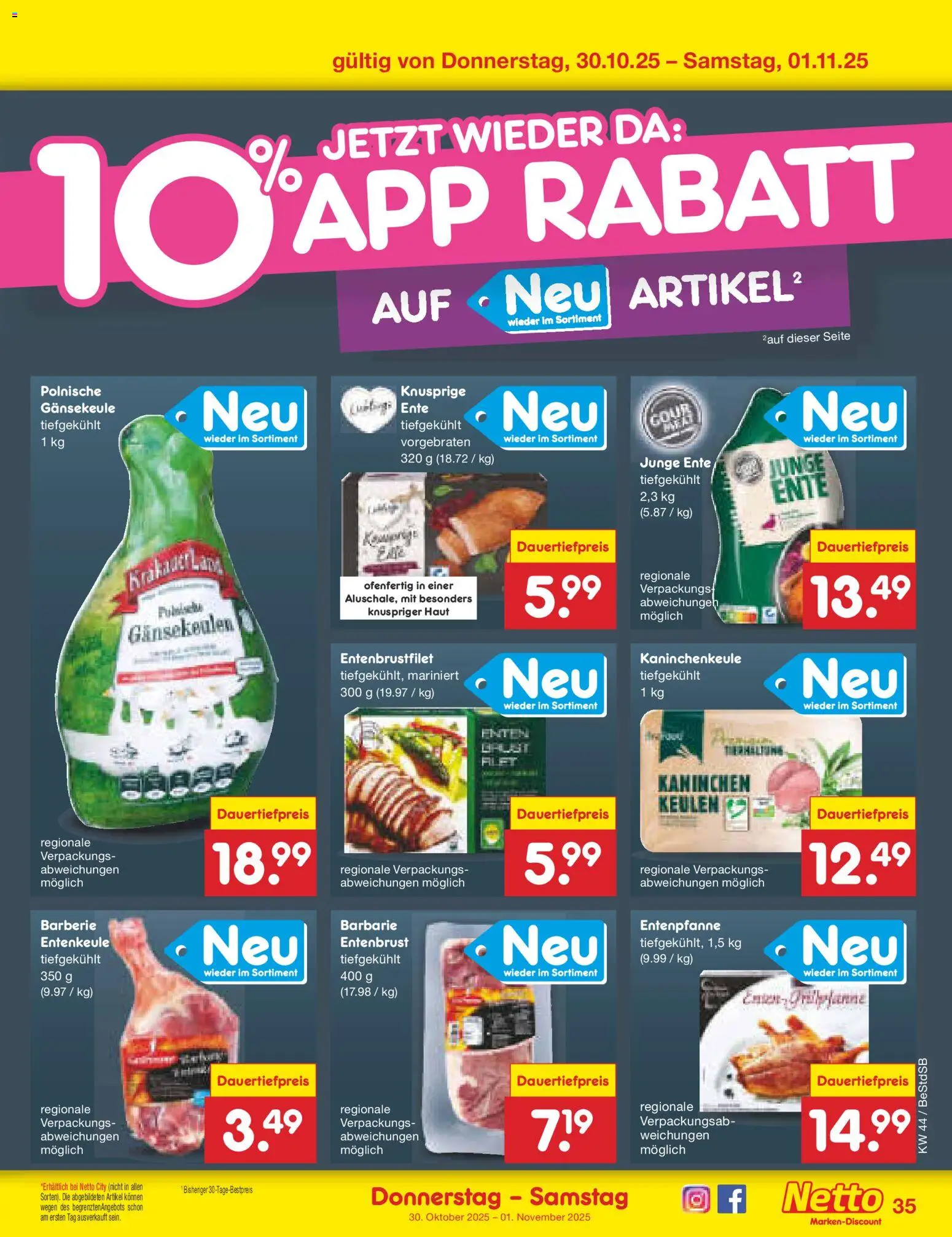 Netto Marken-Discount Prospekt 	 – gültig ab 27.10.2025 | Seite: 39 | Produkte: Kaninchen, Ente