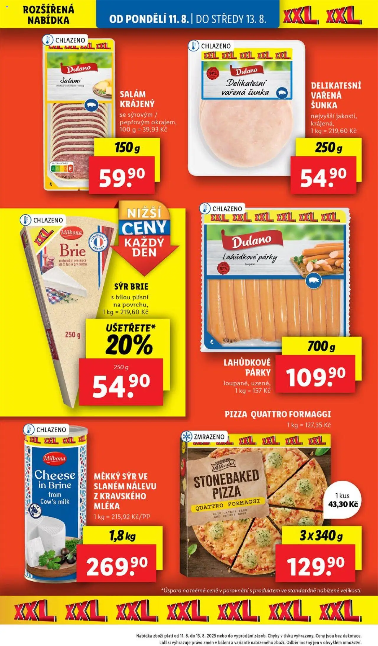 Lidl leták od 11.08.2025 | Strana: 22 | Produkty: Sýr, Salám, Šunka, Brie