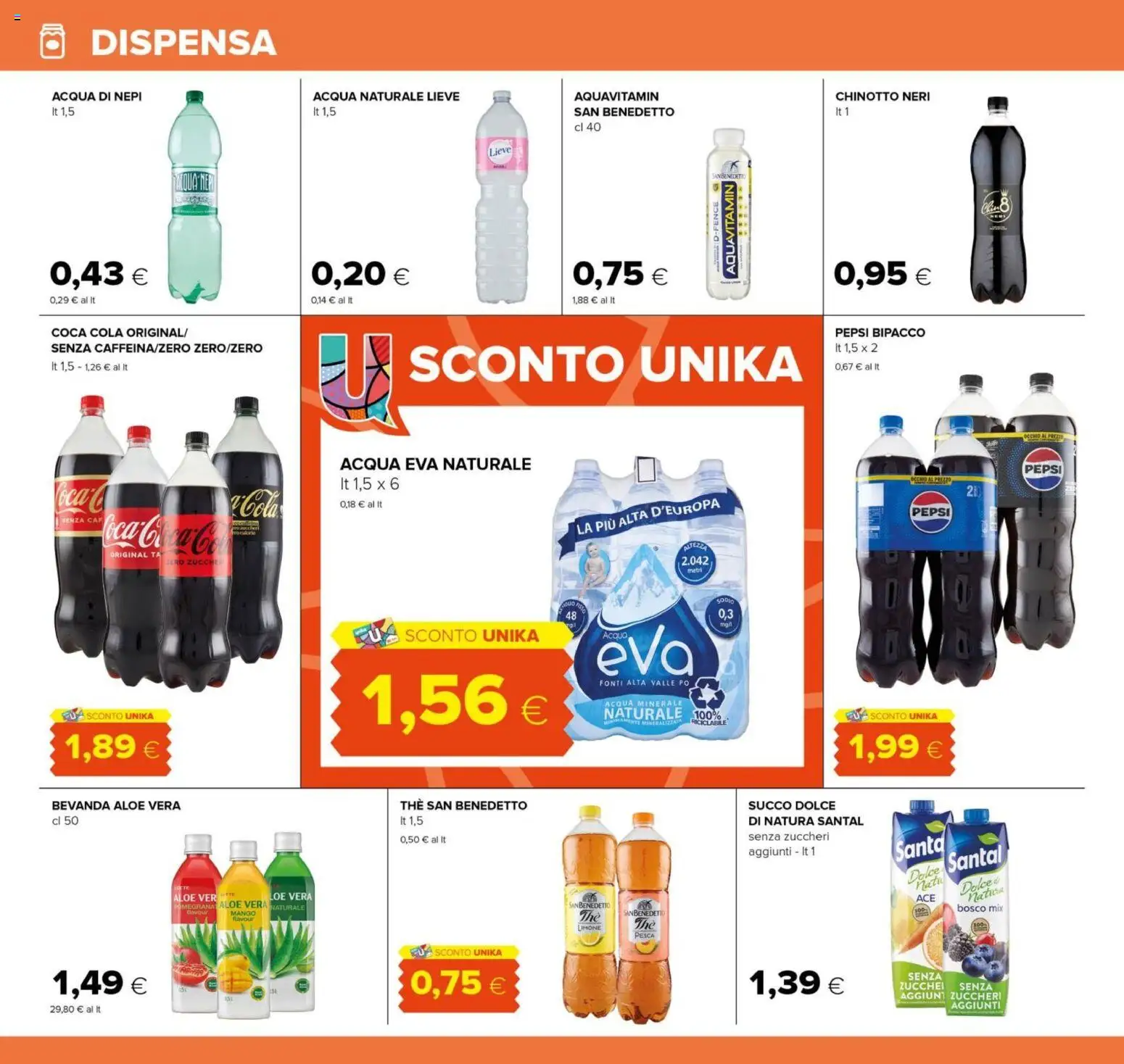 Volantino Oasi del 23.04.2026 | Pagina: 20 | Prodotti: Mango, Pesca, Acqua naturale, Coca Cola