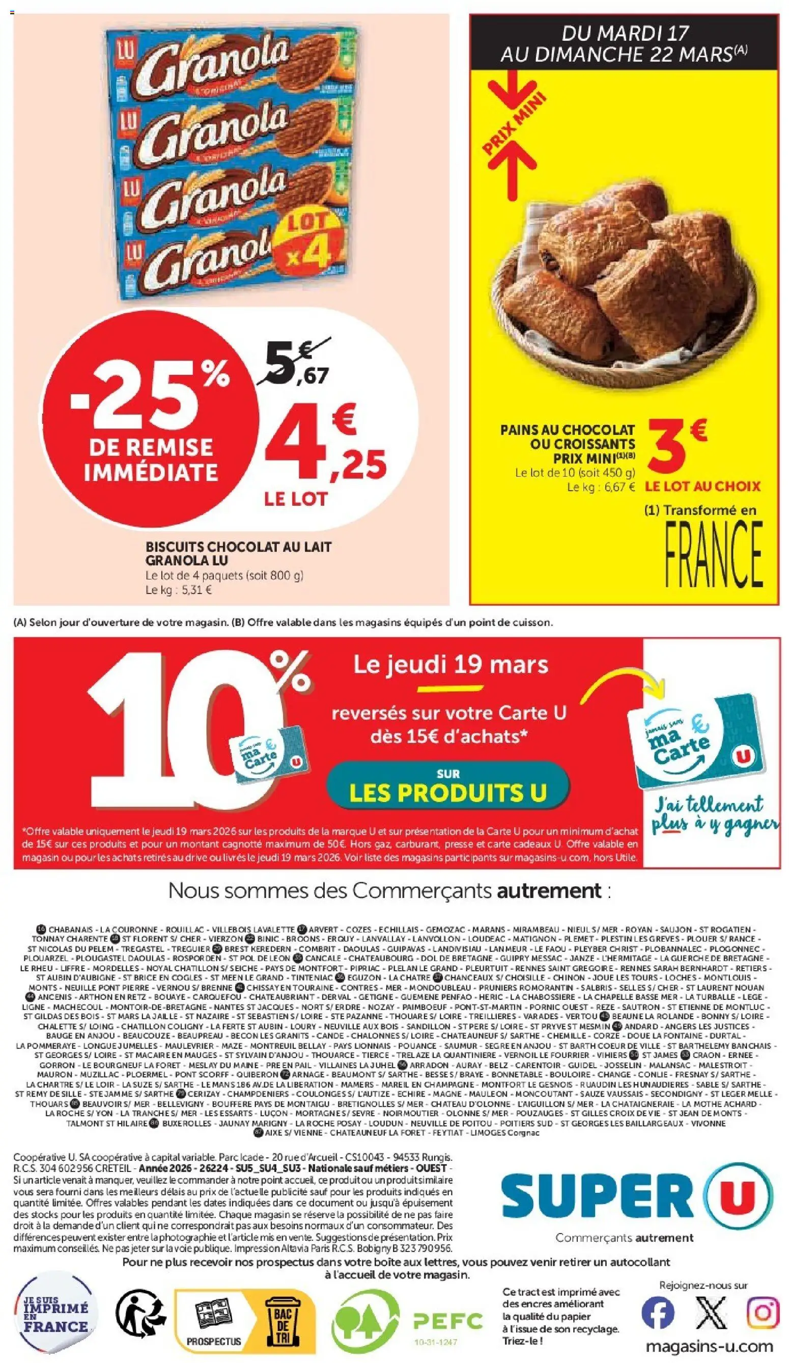 {H1} | Page: 28 | Produits: Lait, Chocolat, Biscuits, Granola