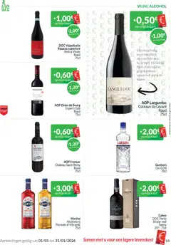 Intermarché - De januariaanbiedingen met de Intermarché-kaart - Voorbeeld van een folder van Intermarché, geldig van 01.01.2026 | Pagina: 15 | Producten: Wijn, Gin, Alcohol, Kaart