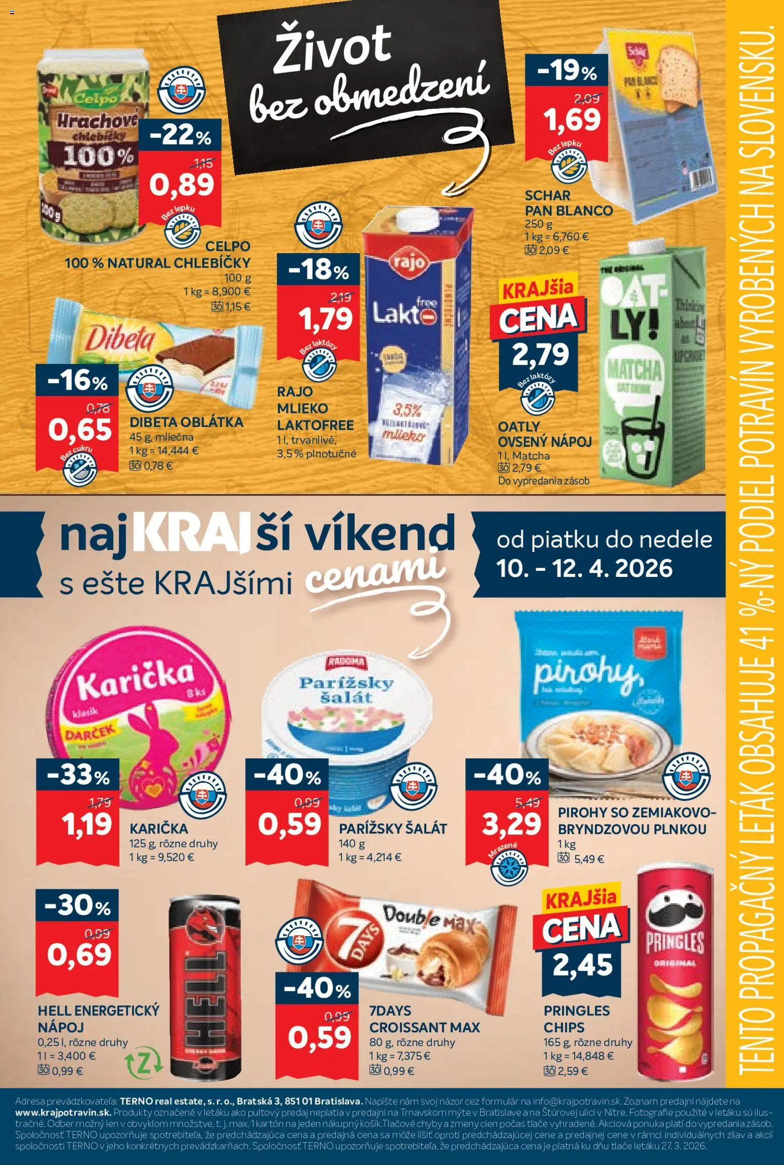 Nové Kraj akcie – leták je platný od 09.04.2026 | Strana: 18 | Produkty: Pringles, Šalát, Raid, Med