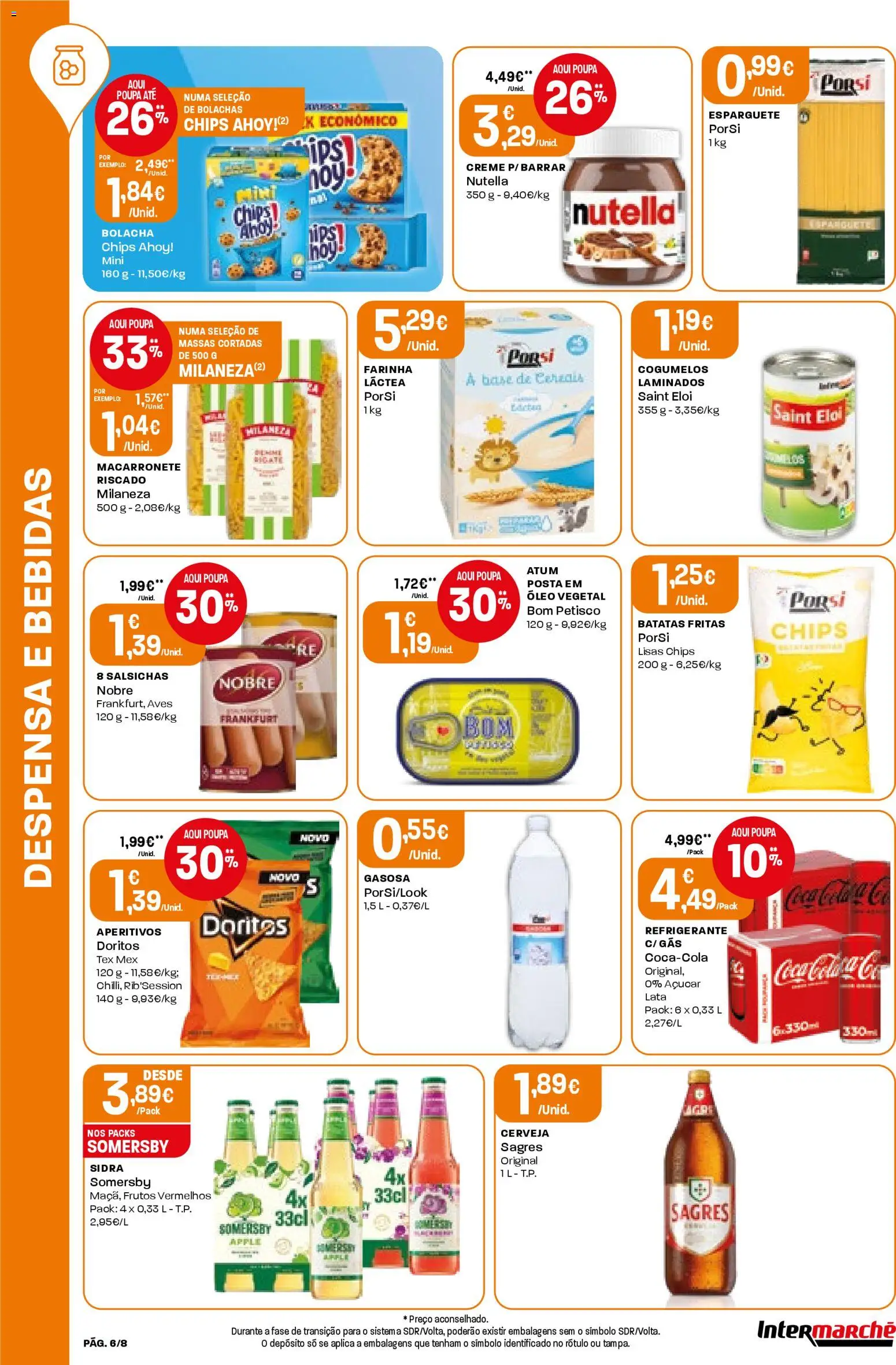 Intermarché Folheto Mini │ válido de 16.04.2026 | Página: 6 | Produtos: Refrigerante, Esparguete, Somersby, Batatas fritas