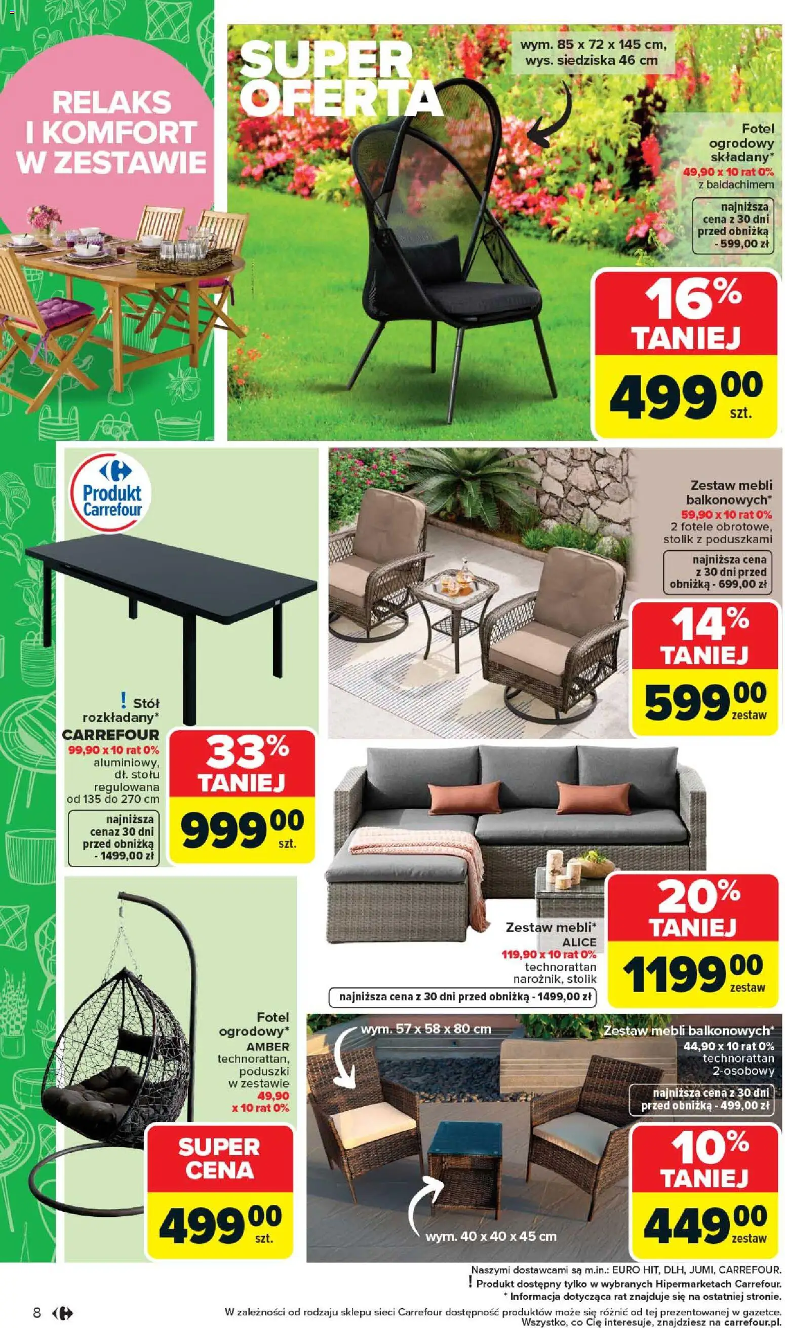 Carrefour gazetka - Łap super okazje od 27.04.2026 | Strona: 8 | Produkty: Fotel, Stół