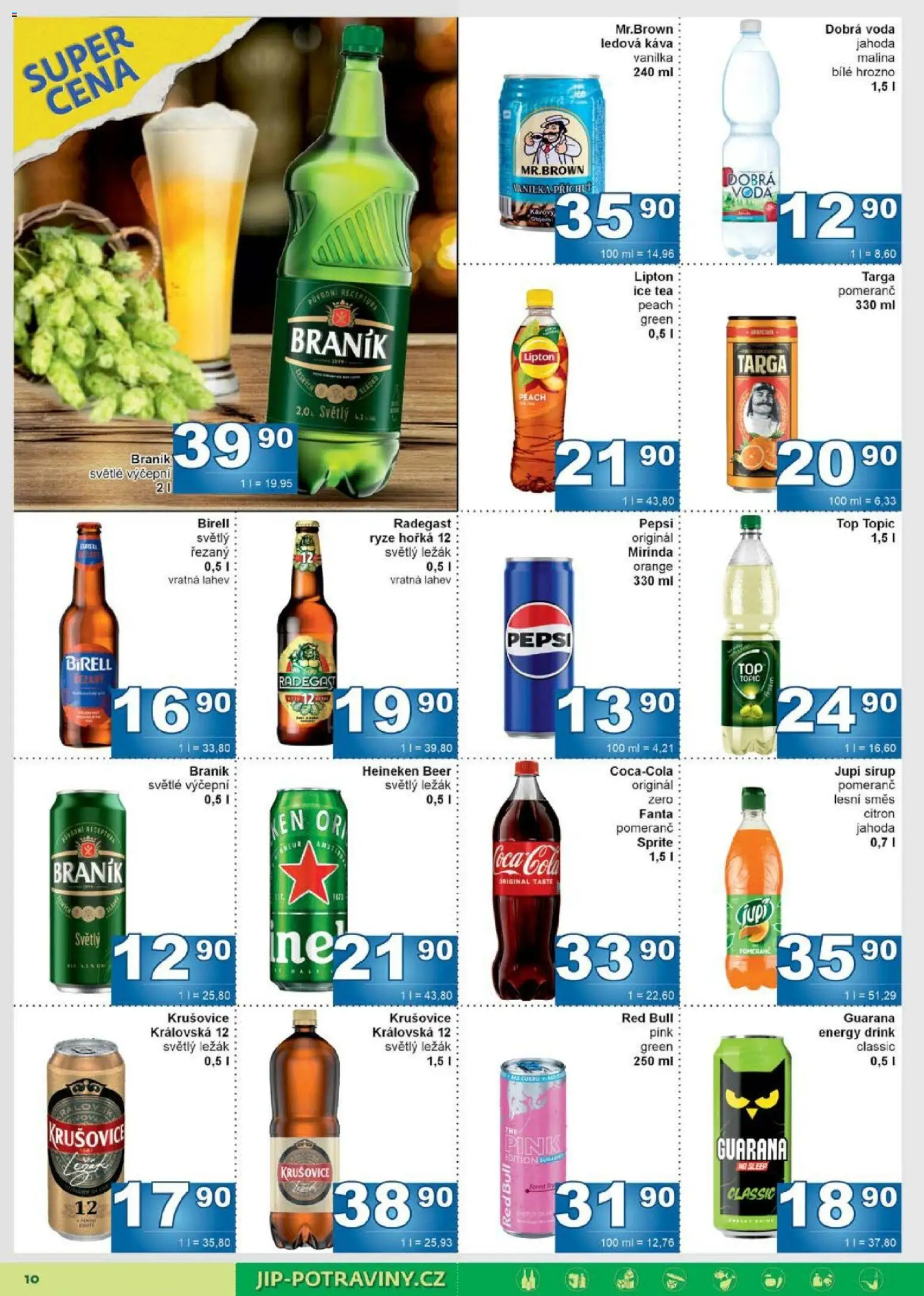Jip leták od 11.03.2026 | Strana: 10 | Produkty: Coca cola, Jupí, Red Bull, Láhev