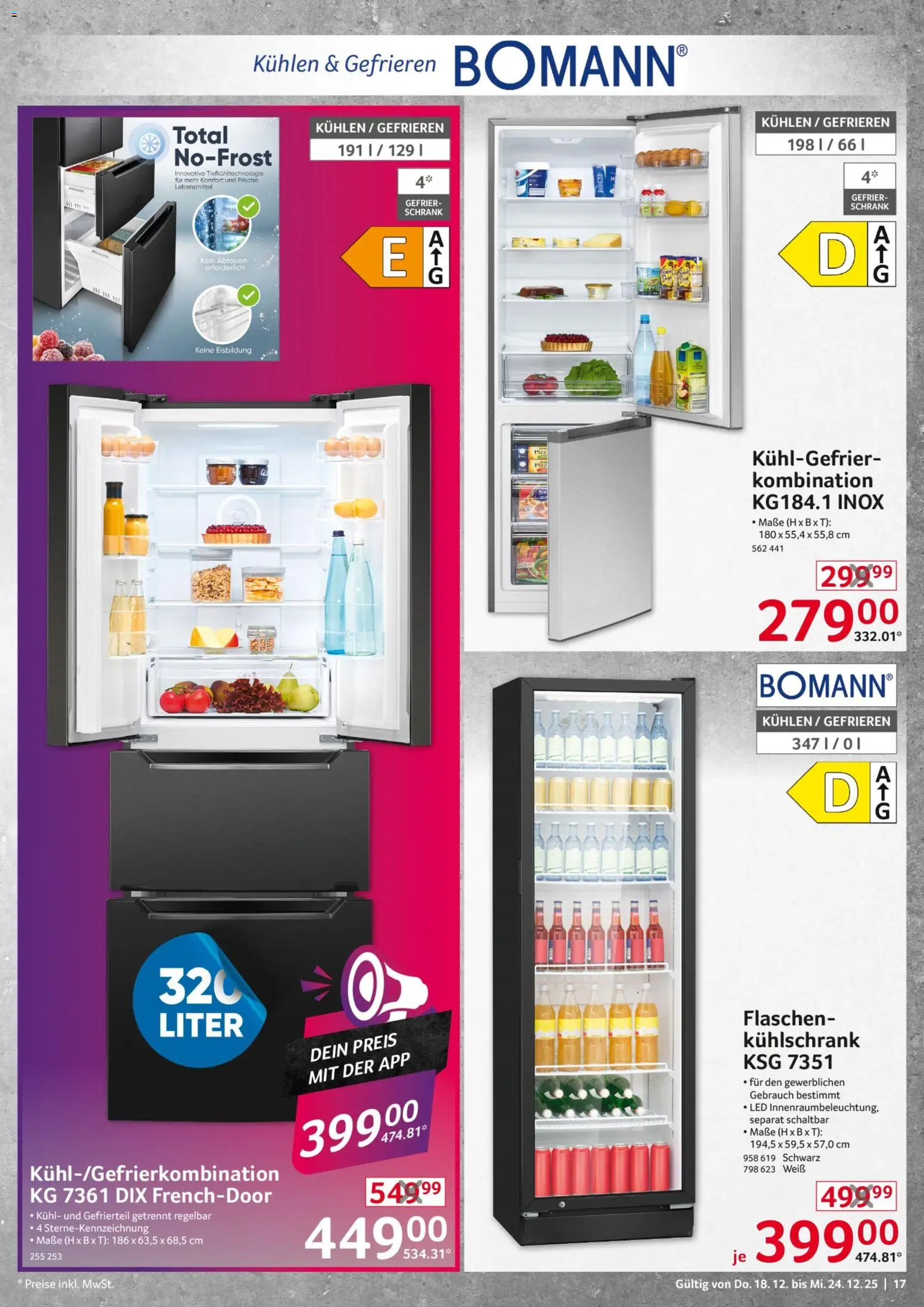 Selgros  Non Food – gültig ab 18.12.2025 | Seite: 17 | Produkte: Schrank, Kühlschrank