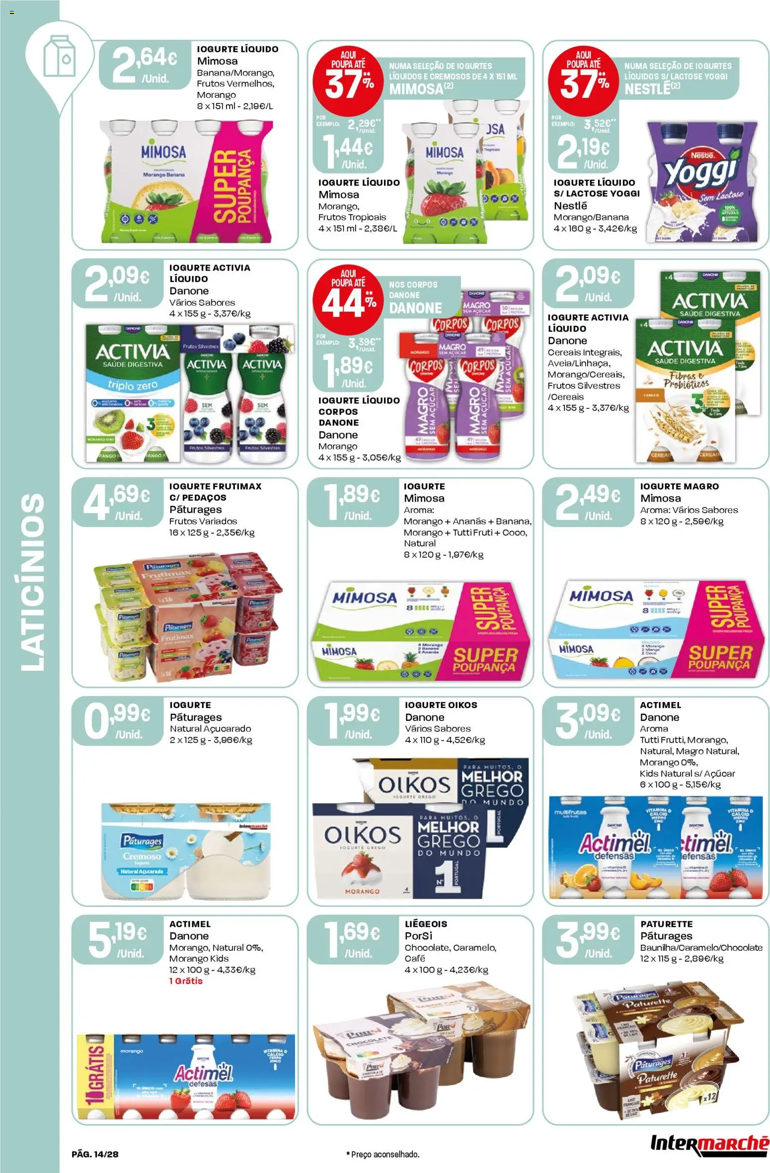 Intermarché Folheto Contact │ válido de 15.01.2026 | Página: 14 | Produtos: Banana, Cálcio, Nestlé, Cereais