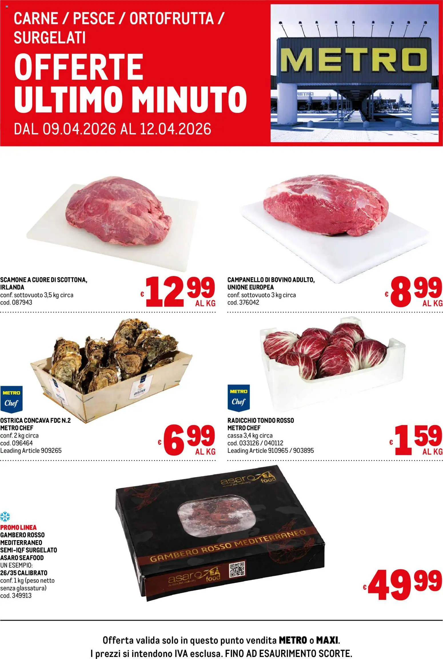 Volantino Metro del 09.04.2026 | Pagina: 1 | Prodotti: Bovino, Pesce