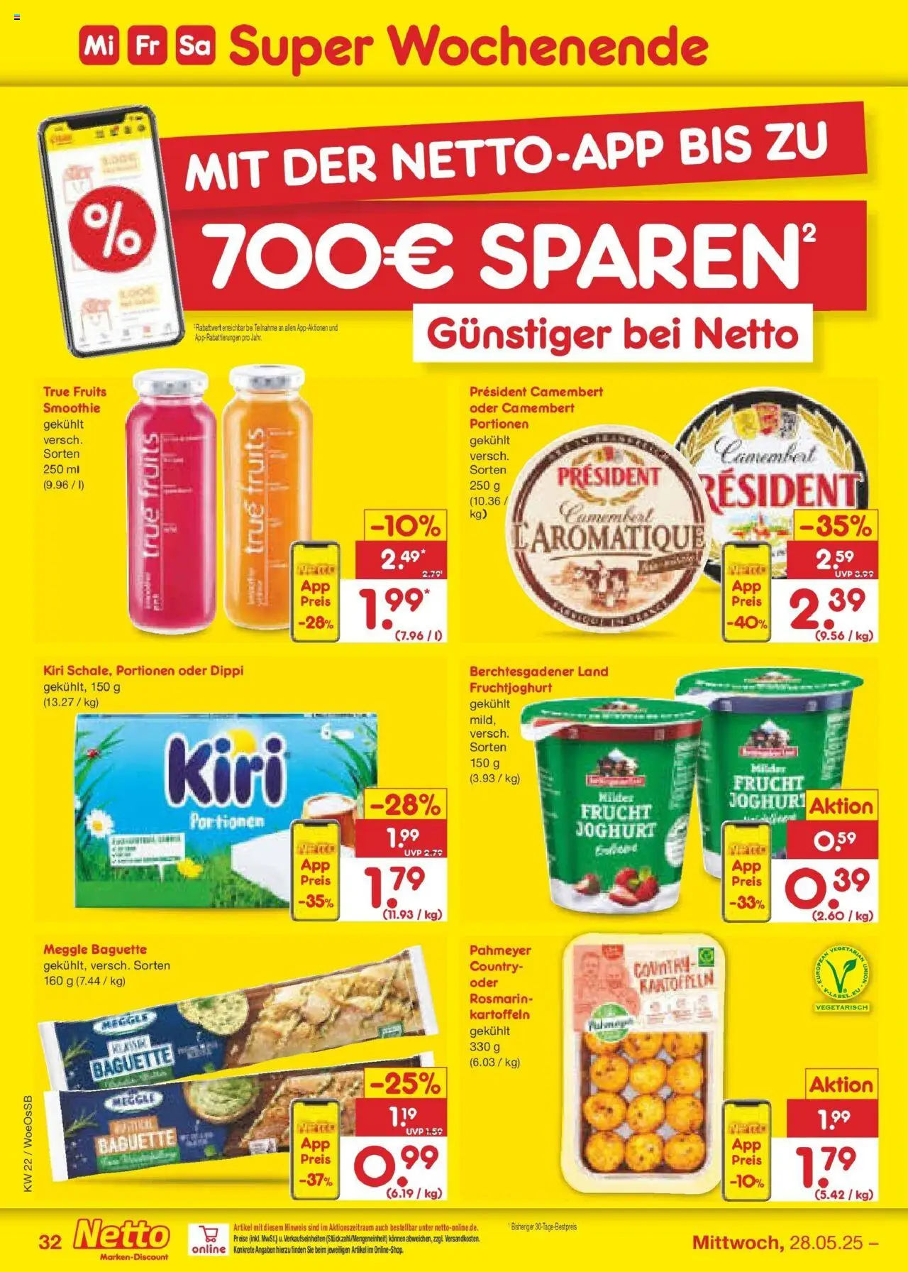 Netto Marken-Discount prospekt Gemmingen	 - gültig ab dem 26.05.2025 | Seite: 52 | Produkte: Joghurt, Baguette, Fruchtjoghurt, Kartoffeln