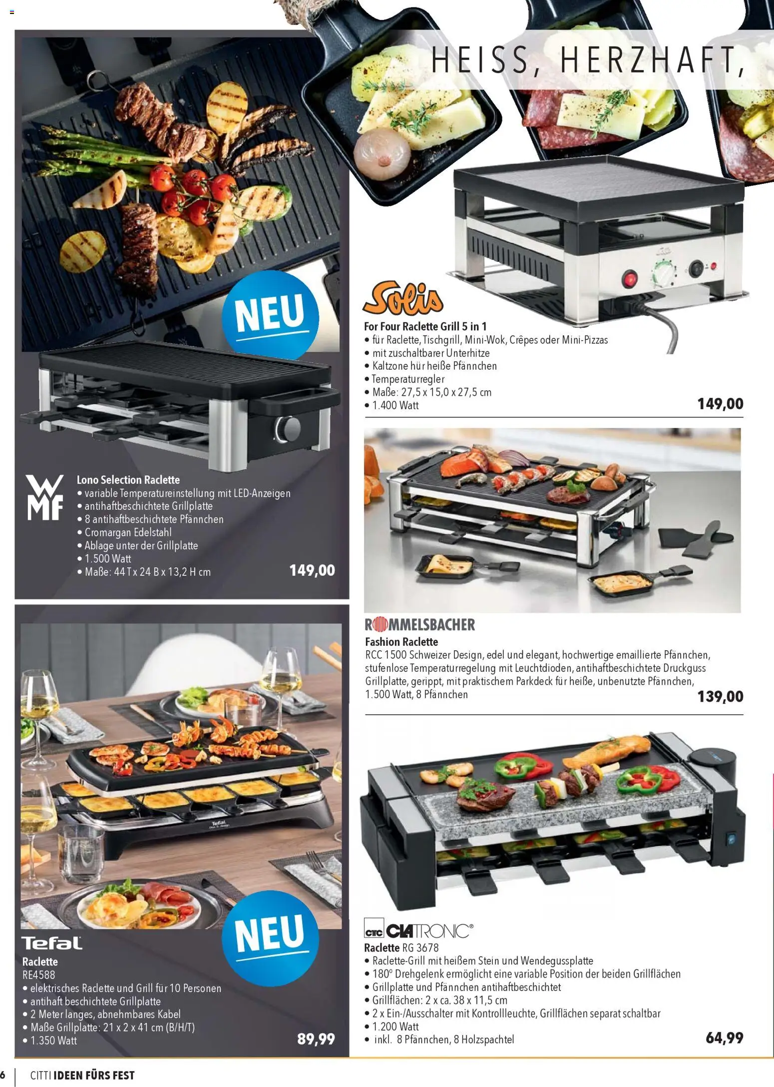 CITTI Markt - Ideen fürs Fest – gültig ab 10.12.2025 | Seite: 6 | Produkte: Kabel, Grill, Raclette