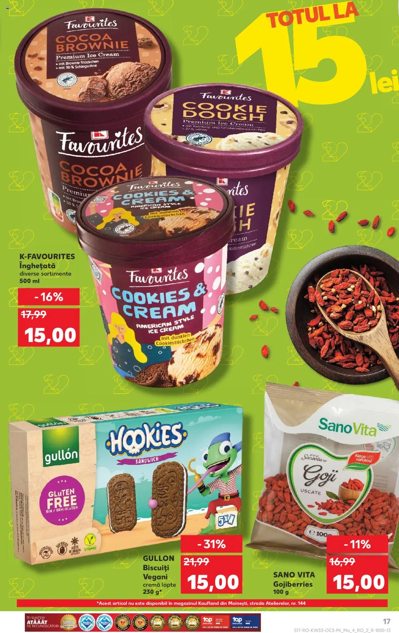 Catalog Kaufland - Slatina – valabil de la 13.08.2025 | Pagină: 17 | Produse: Delgeç, Lapte, Biscuiți, Înghețată