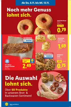 Lidl Aktionen ab 06.11.2025 gültig | Seite: 6 | Produkte: Baguette, Brot, Äpfel, Top