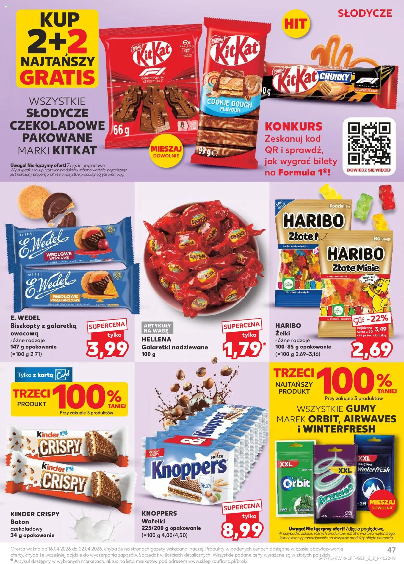 Kaufland gazetka od 16.04.2026 | Strona: 47 | Produkty: Karta, Słodycze, Galaretki, Gumy