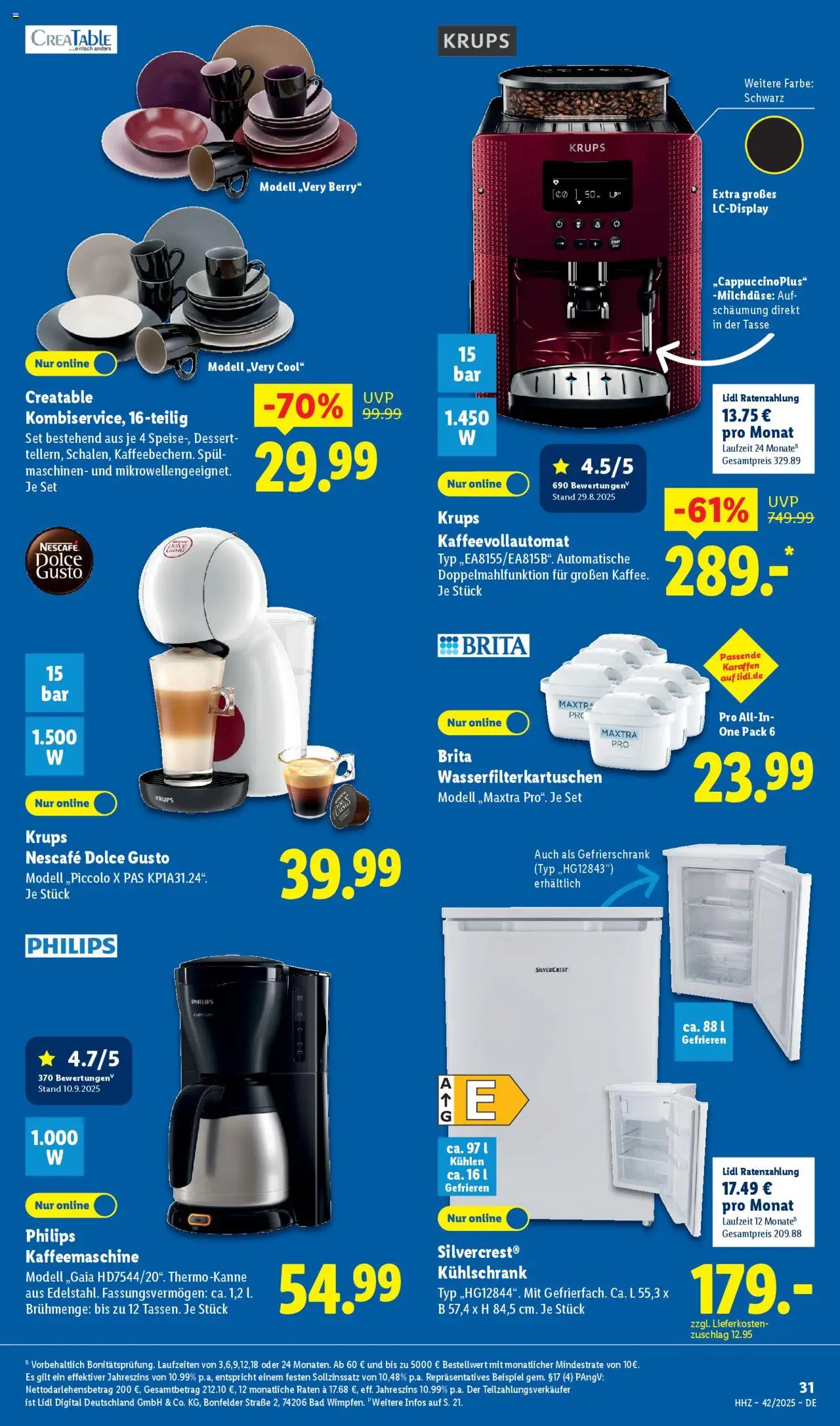 Lidl Prospekt Grimma – gültig ab 13.10.2025 | Seite: 7 | Produkte: Gefrierschrank, Kaffeemaschine, Kaffeevollautomat, Dolce gusto