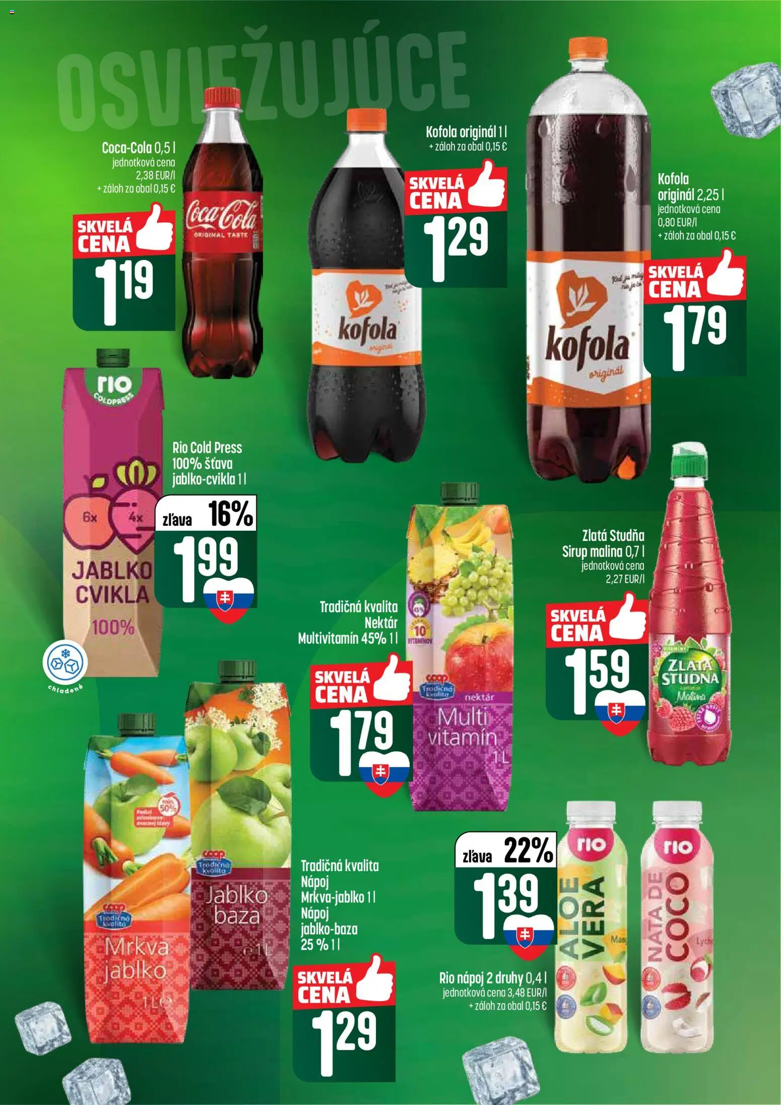 Nové COOP Jednota akcie – leták je platný od 09.04.2026 | Strana: 47 | Produkty: Kofola, Mrkva, Coca cola, Cola