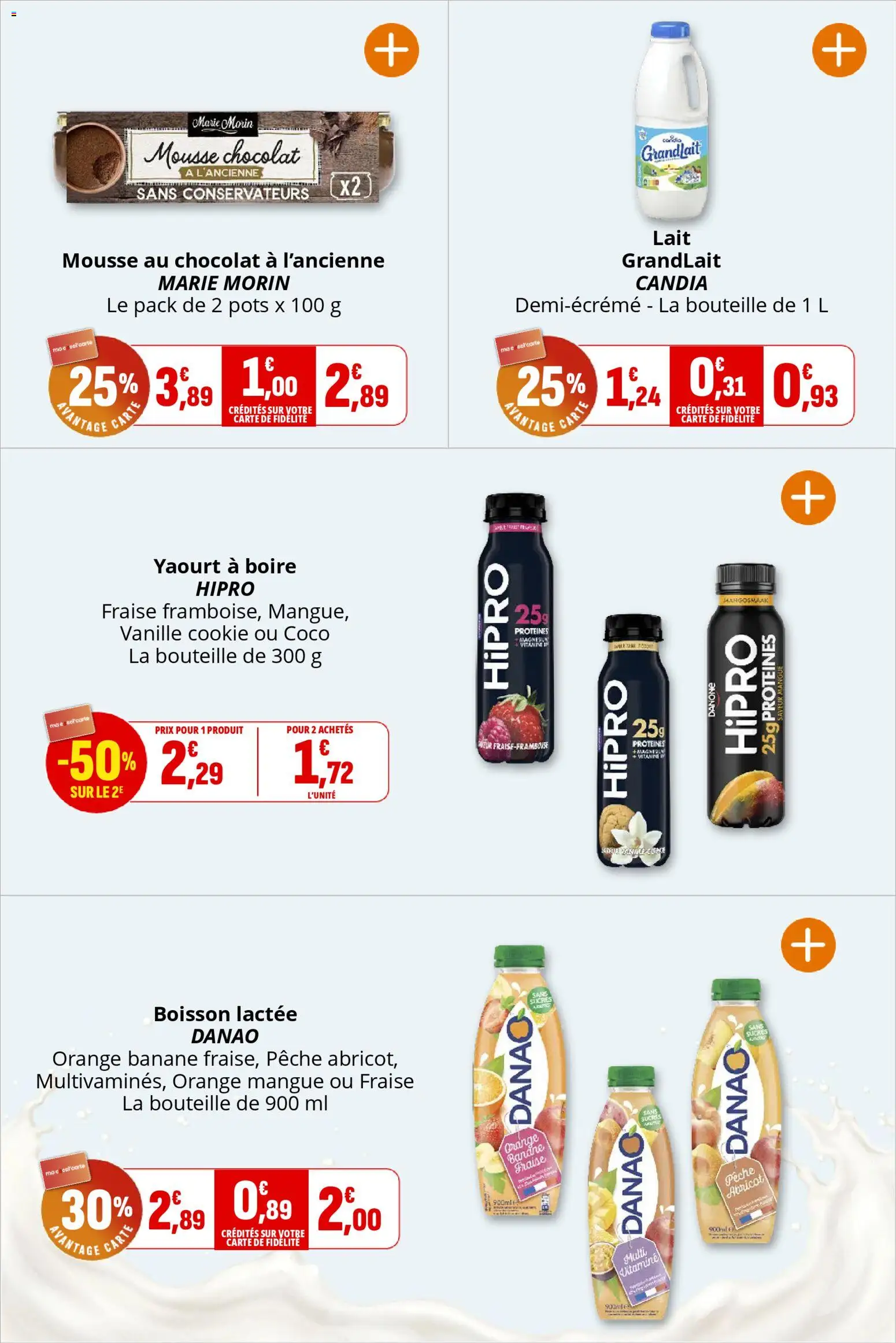 {H1} | Page: 15 | Produits: Sucre, Mangue, Pêche, Yaourt à boire