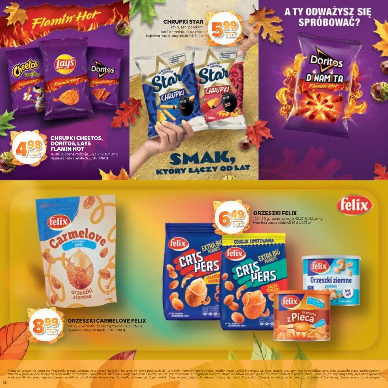 Stokrotka Gazetka - Jesiennie Inspiracje od 16.10.2025 | Strona: 18 | Produkty: Chrupki, Doritos, Ser, Orzeszki ziemne